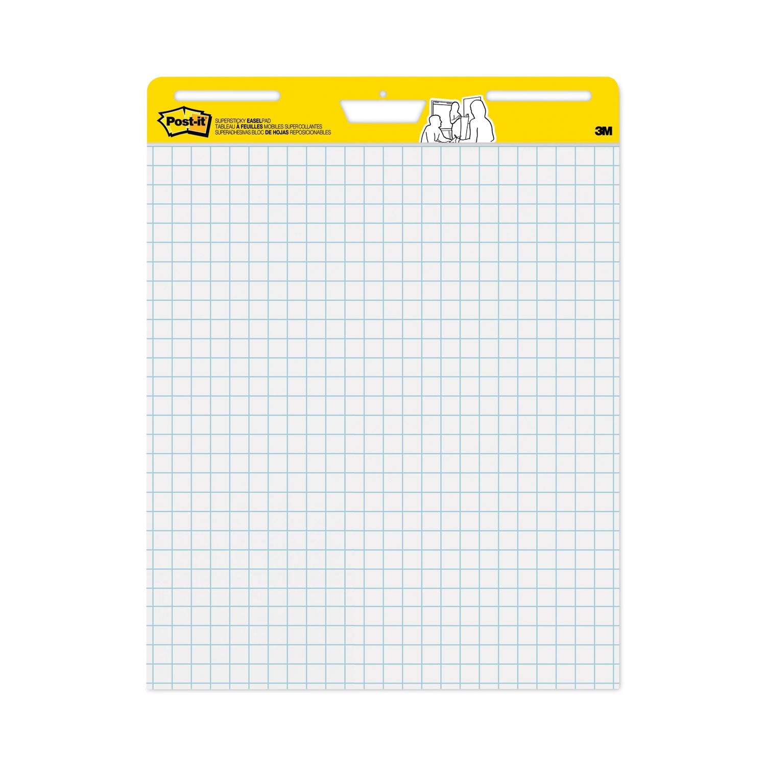Post-it® Easel Pads Super Sticky Vertical-Orientation Self-Stick Easel Pads, Quadrille Rule (1 sq/in), 25 x 30, White, 30 Sheets, 2/Carton