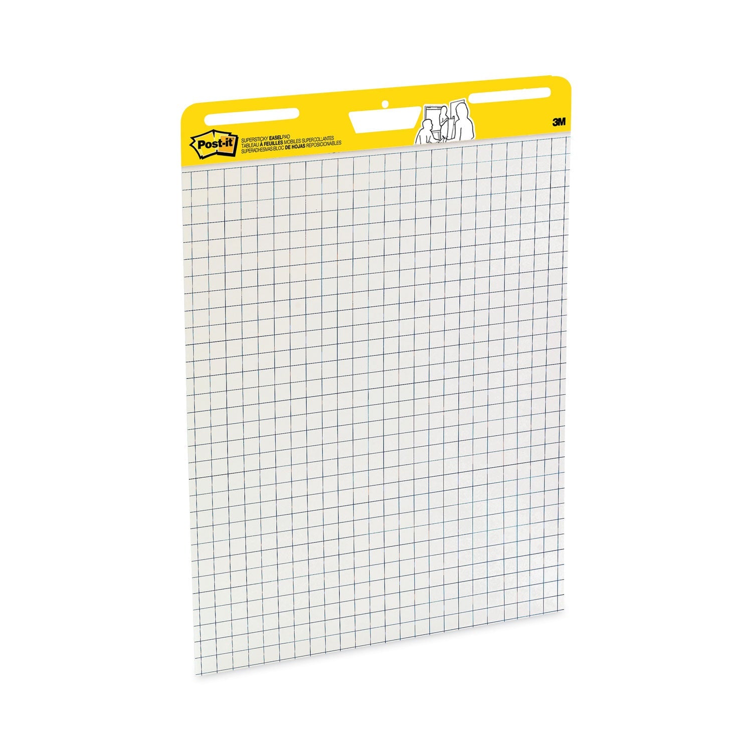 Post-it® Easel Pads Super Sticky Vertical-Orientation Self-Stick Easel Pads, Quadrille Rule (1 sq/in), 25 x 30, White, 30 Sheets, 2/Carton