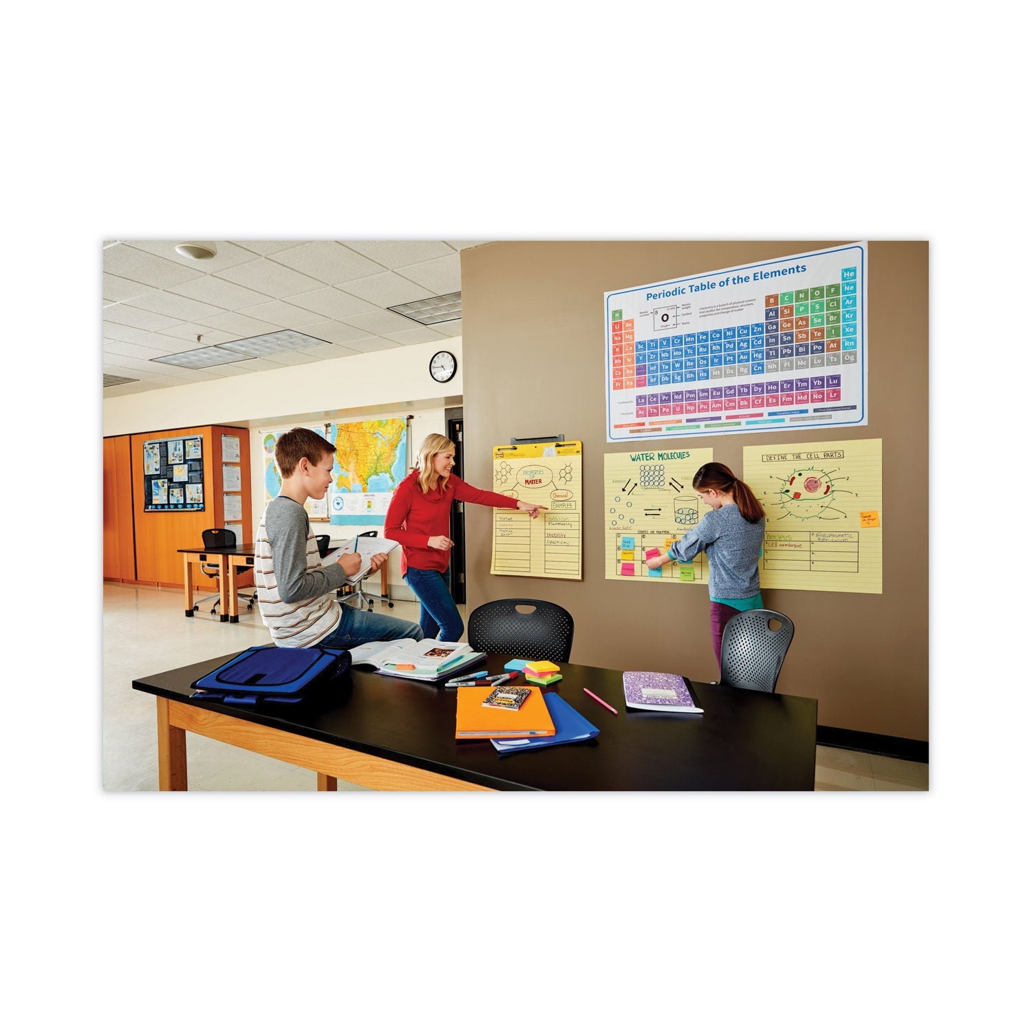 Post-it® Easel Pads Super Sticky Vertical-Orientation Self-Stick Easel Pads, Presentation Format (1.5" Rule), 25 x 30, Yellow, 30 Sheets, 2/Carton