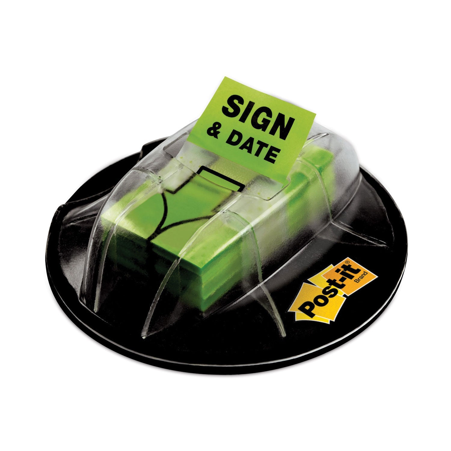 Post-it Flags Dispenser | "Sign and Date" Green