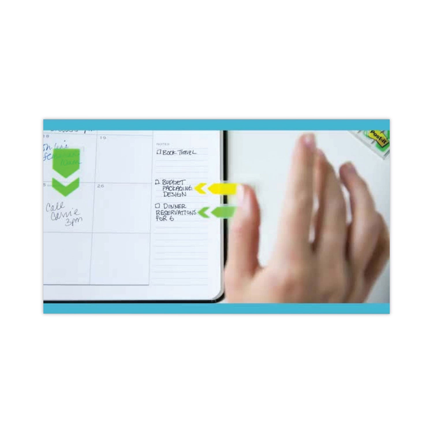Post-it® Flags Arrow Message 0.5" Page Flags, Sign and Date, 4 Primary Colors, 20 Flags/Dispenser, 4 Dispensers/Pack