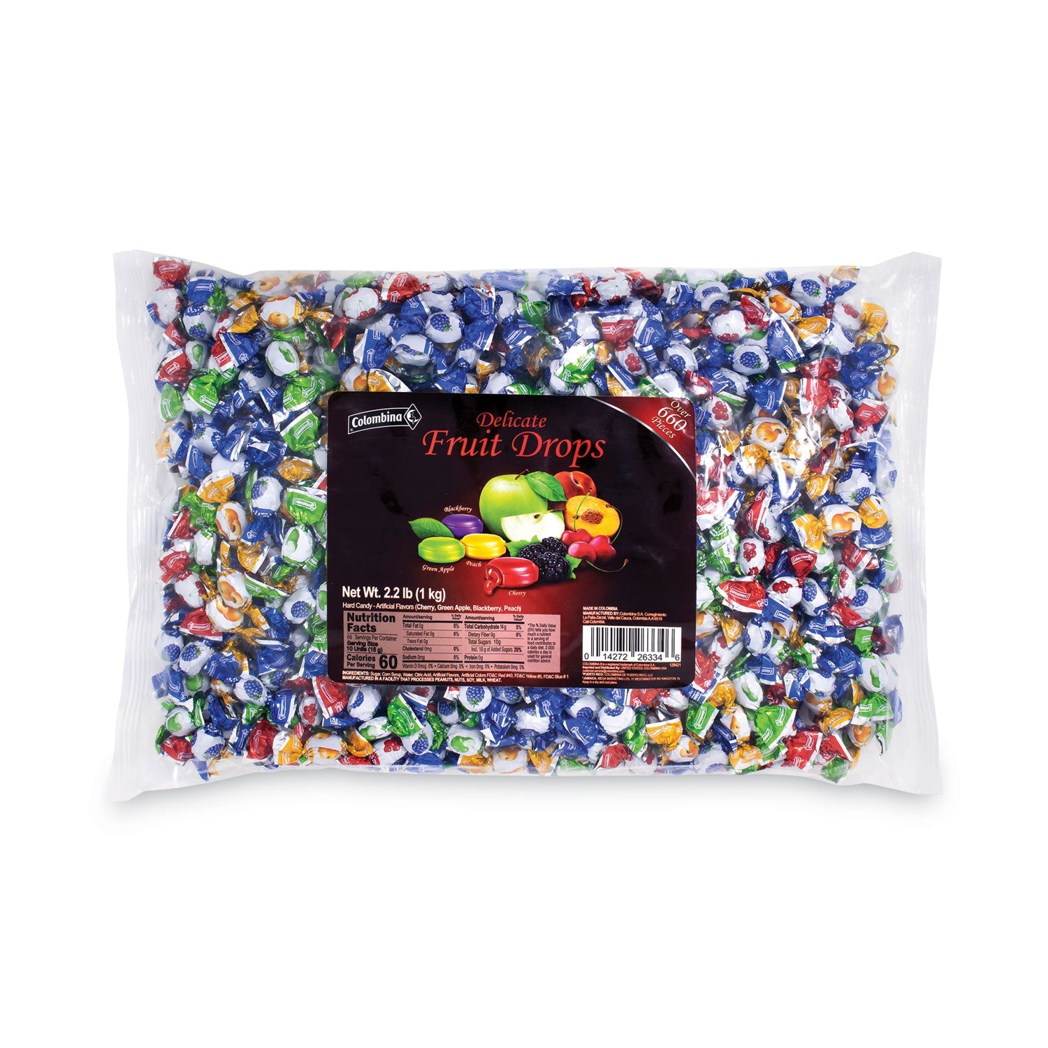 Colombina Delicate Fruit Drops Mini Fruit Filled Assortment, 2.2 lb Bag - Bloom Skins