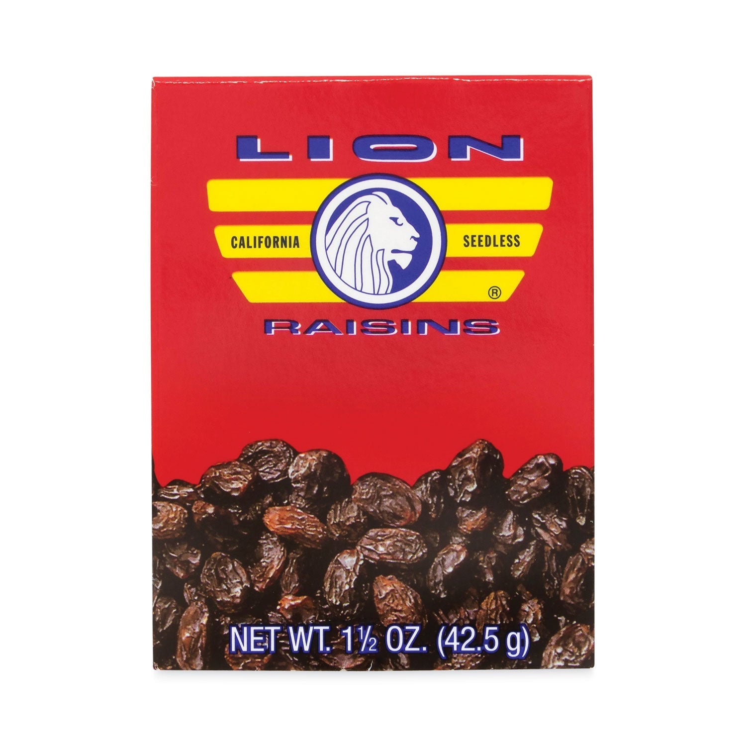 Lion California Seedless Raisins, 1.5 oz Box, 6/Pack