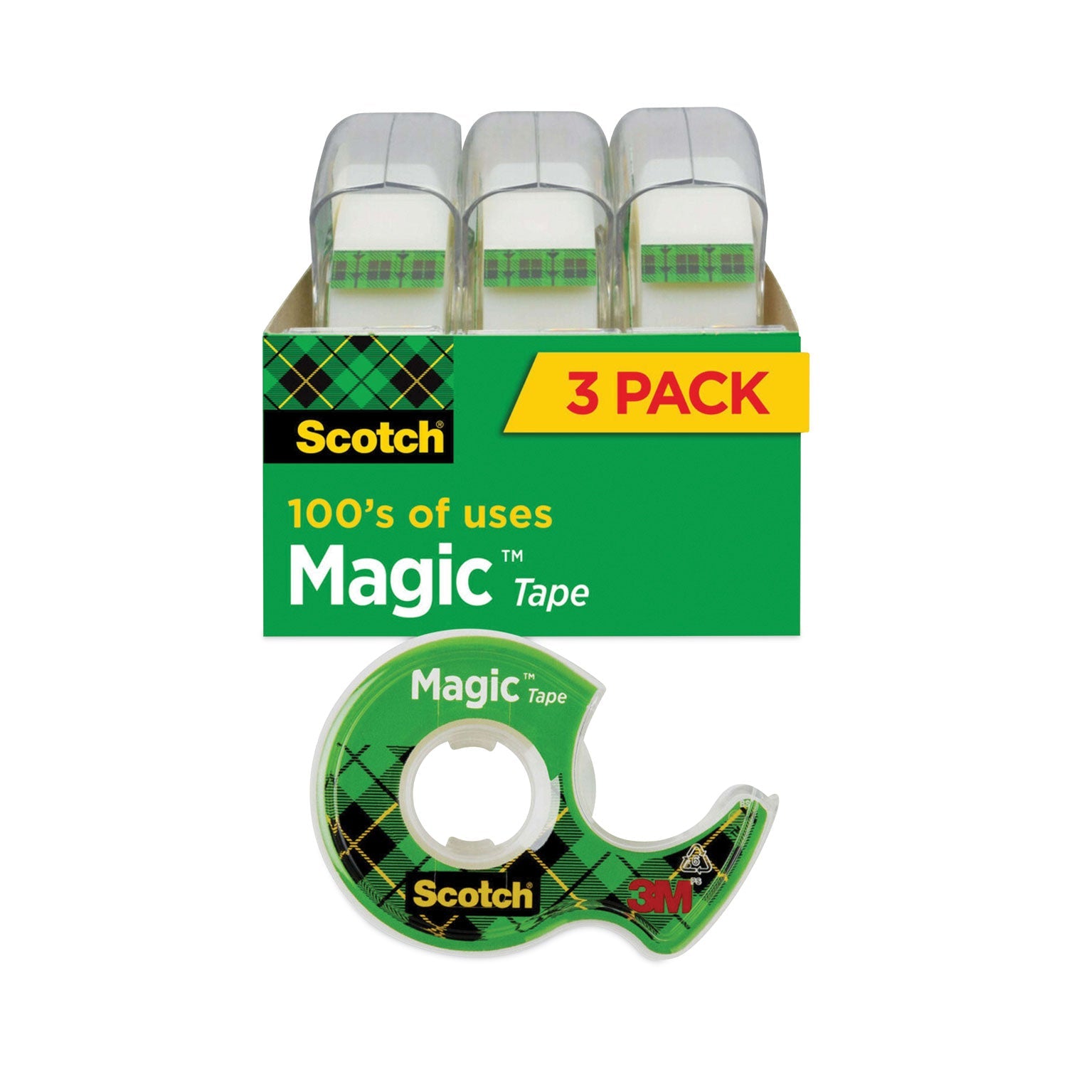 Scotch Magic Tape with Dispenser | 3-Pack
