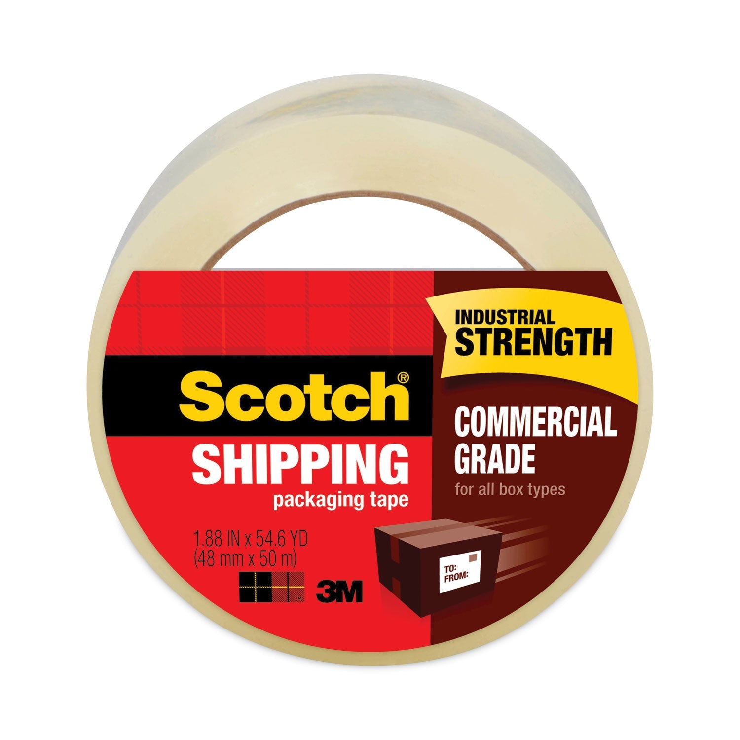 Scotch® 3750 Commercial Grade Packaging Tape, 3" Core, 1.88" X 54.6 Yds, Clear