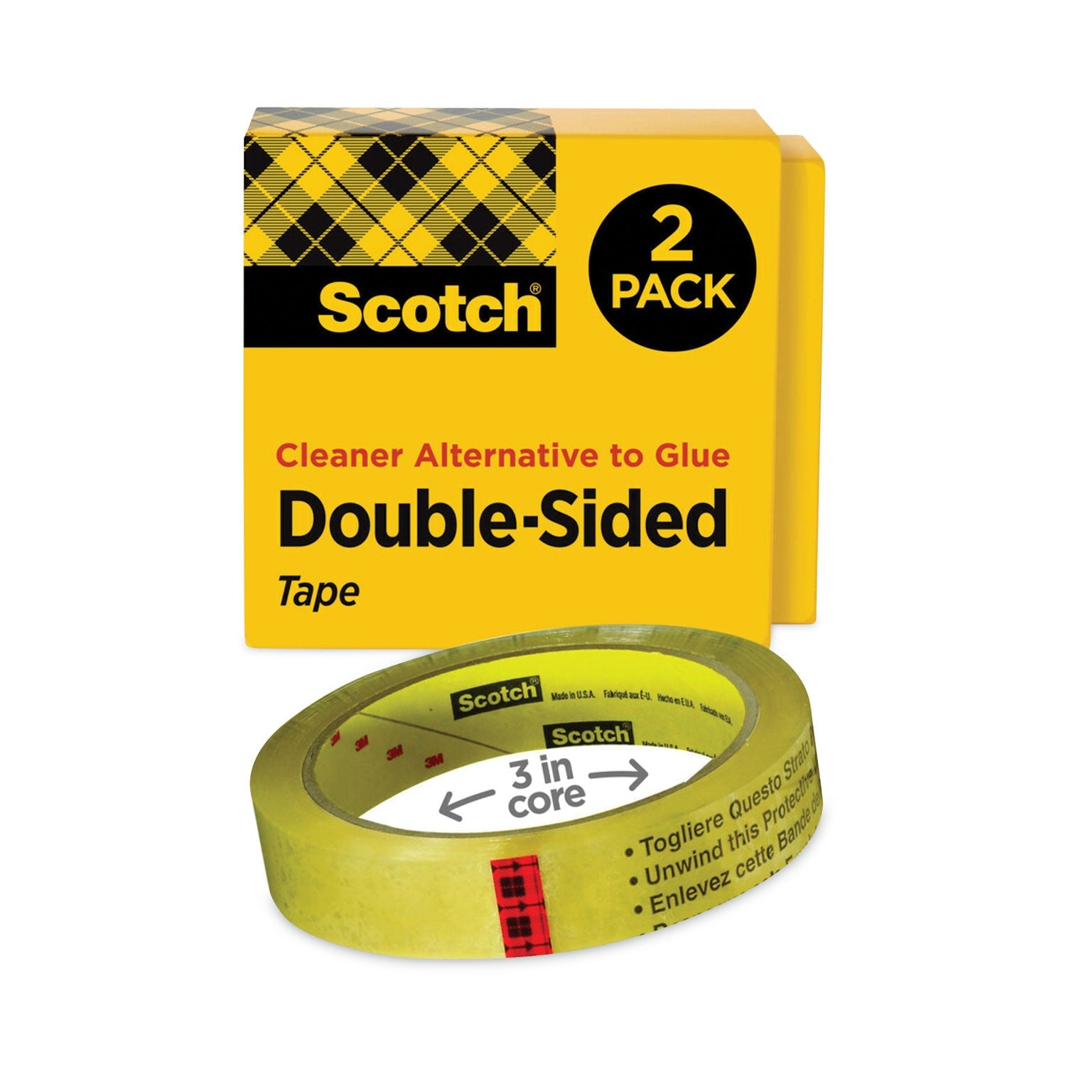 Scotch Double-Sided Tape | 3" Core 2/Pack