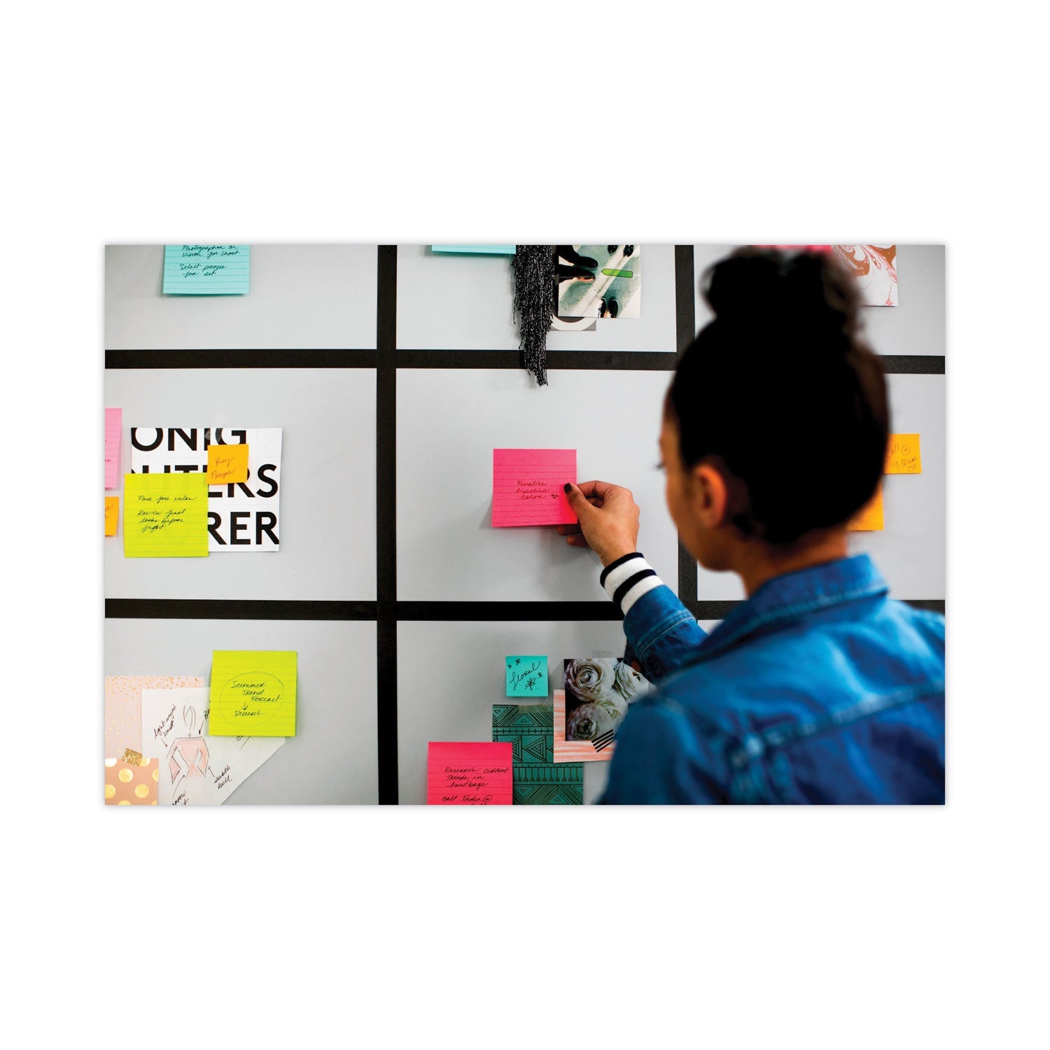 Post-it® Notes Super Sticky Pads in Energy Boost Collection Colors, Note Ruled, 4" x 4", 90 Sheets/Pad, 6 Pads/Pack