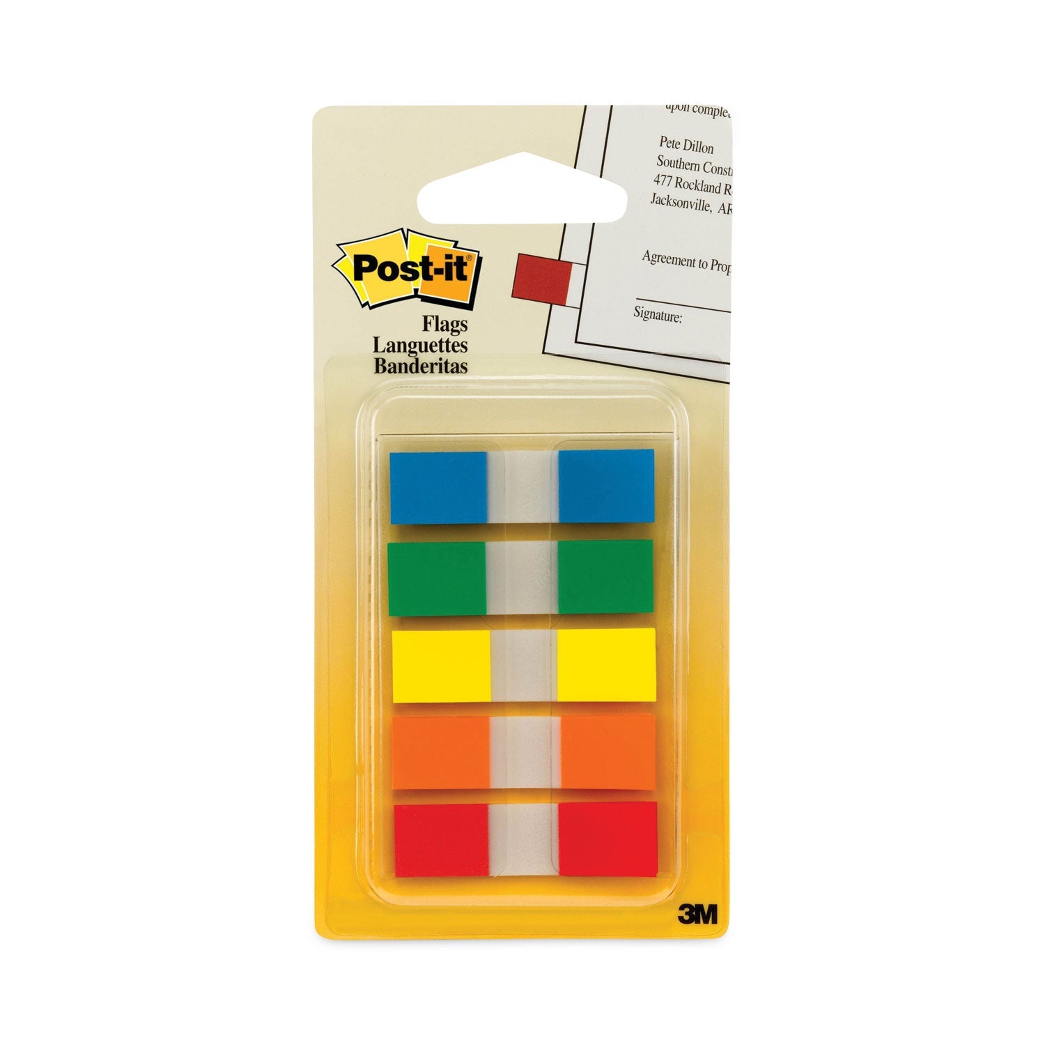 Post-it® Flags Page Flags in Portable Dispenser, Assorted Primary, 20 Flags/Color, 100 Flags/Pack