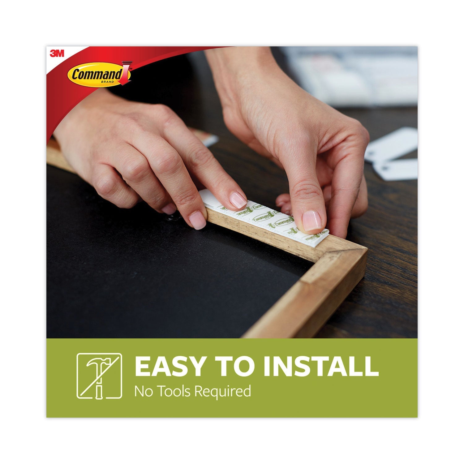 Command™ Picture Hanging Strips, Removable, Holds Up To 4 Lbs Per Pair, 0.5 X 3.63, White, 4 Pairs/pack