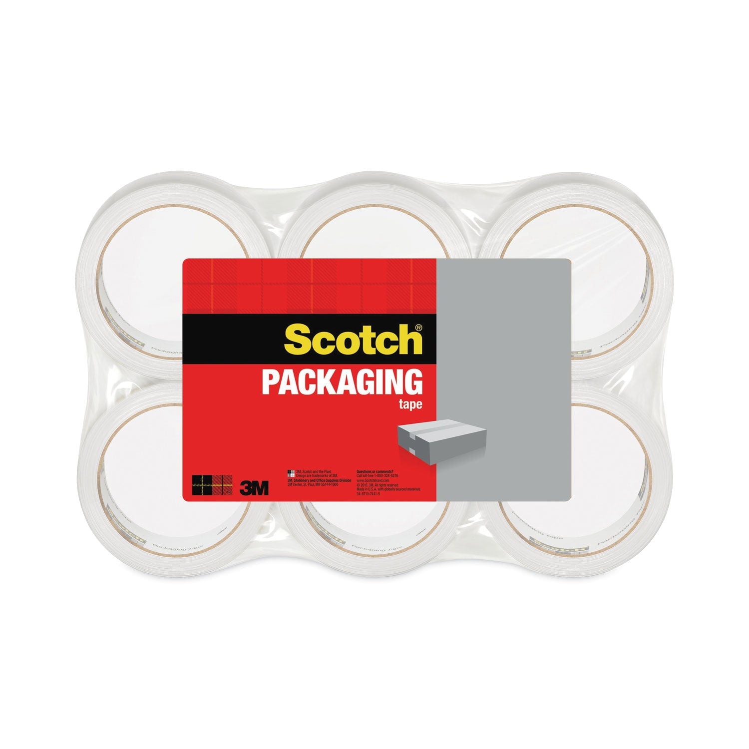 Scotch® 3350 General Purpose Packaging Tape, 3" Core, 1.88" X 54.6 Yds, Clear, 6/pack