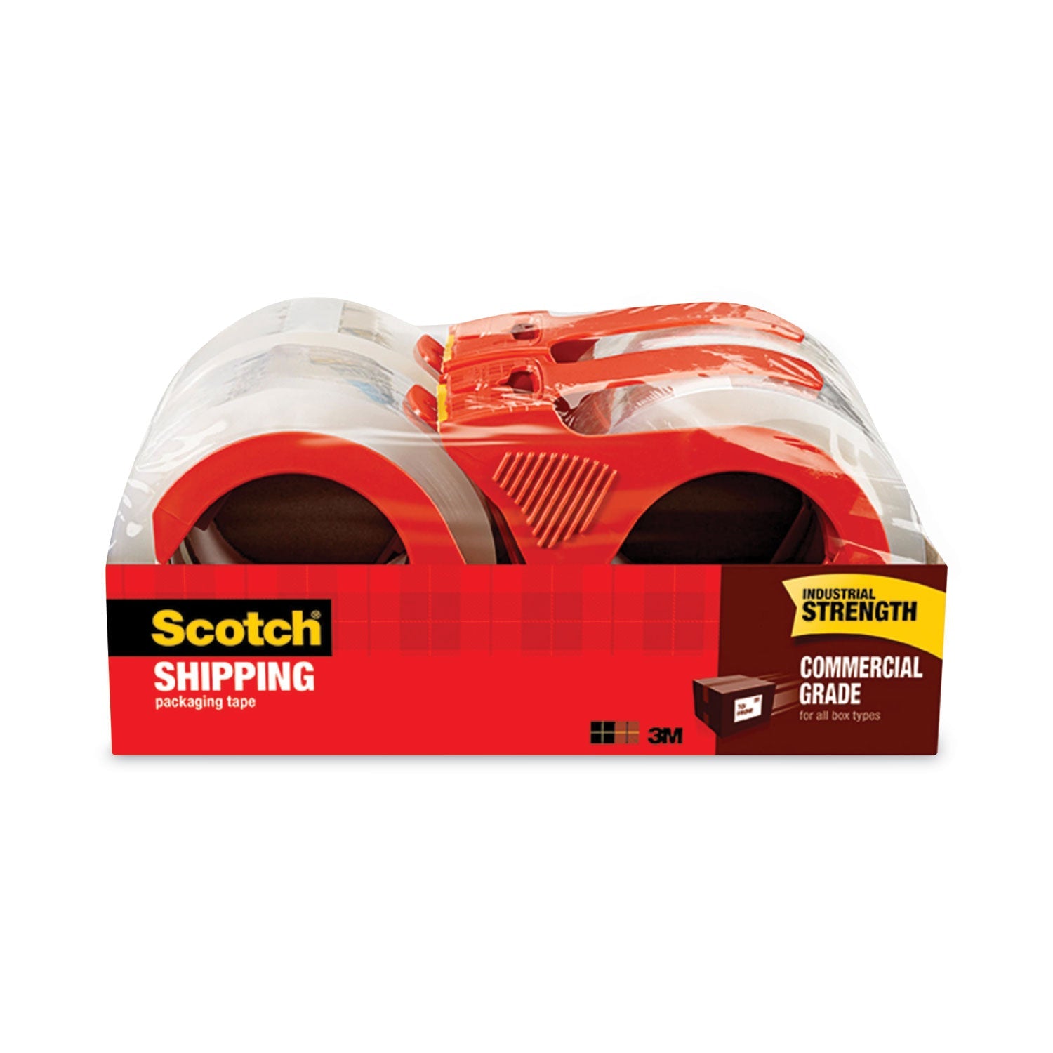 Scotch® 3750 Commercial Grade Packaging Tape With Dispenser, 3" Core, 1.88" X 54.6 Yds, Clear, 4/pack