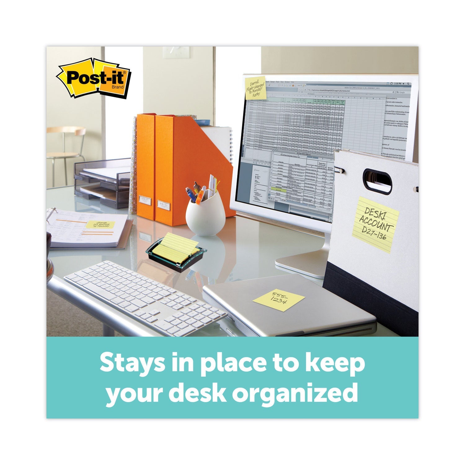 Post-it® Pop-up Notes Clear Top Pop-up Note Dispenser, For 3 x 3 Pads, Black, Includes 50-Sheet Pad of Canary Yellow Pop-up Pad