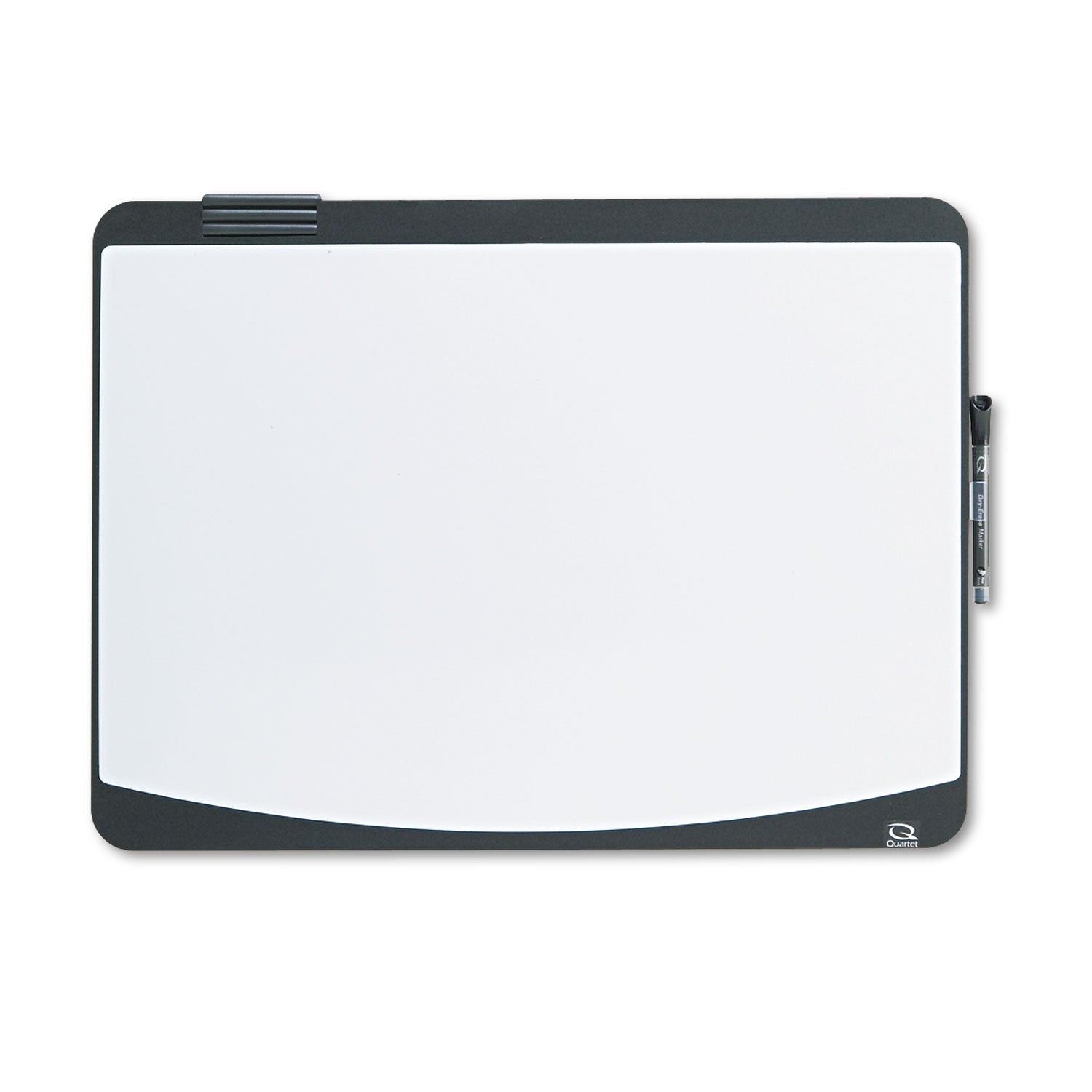 Quartet® Tack/Write Dry Erase Marker Board, 25.5" x 17.5", Black/White Surface, Black Plastic Frame