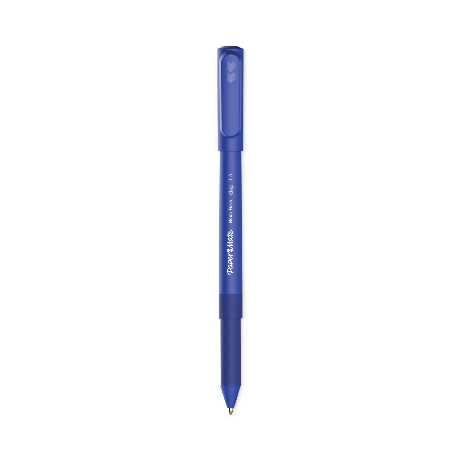 Paper Mate® Write Bros. Grip Ballpoint Pen, Stick, Medium 1 Mm, Blue Ink, Blue Barrel, Dozen