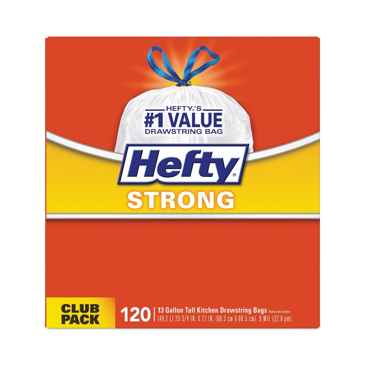 Hefty Strong Tall Kitchen Drawstring Bags | 90/Box