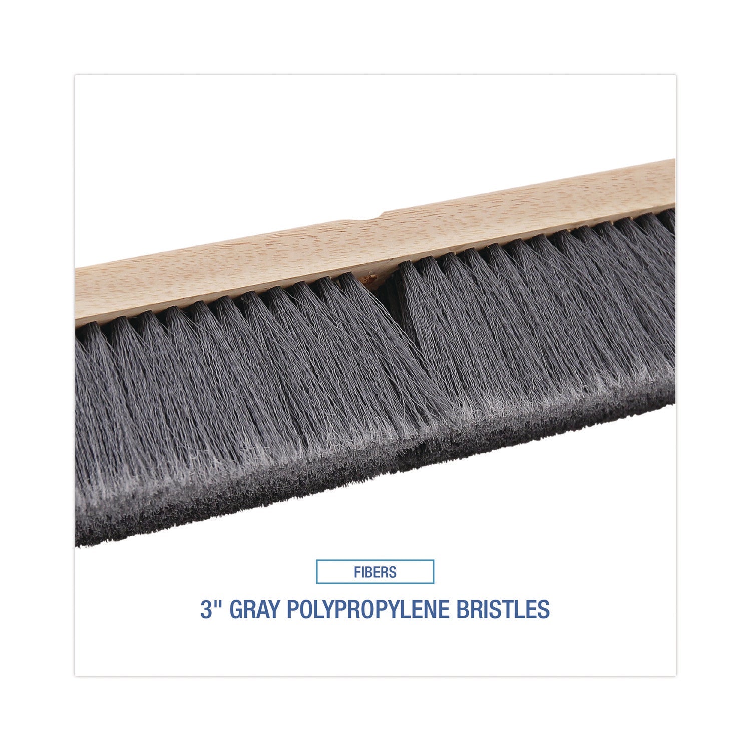 Boardwalk® Floor Brush Head, 3" Gray Flagged Polypropylene Bristles, 36" Brush