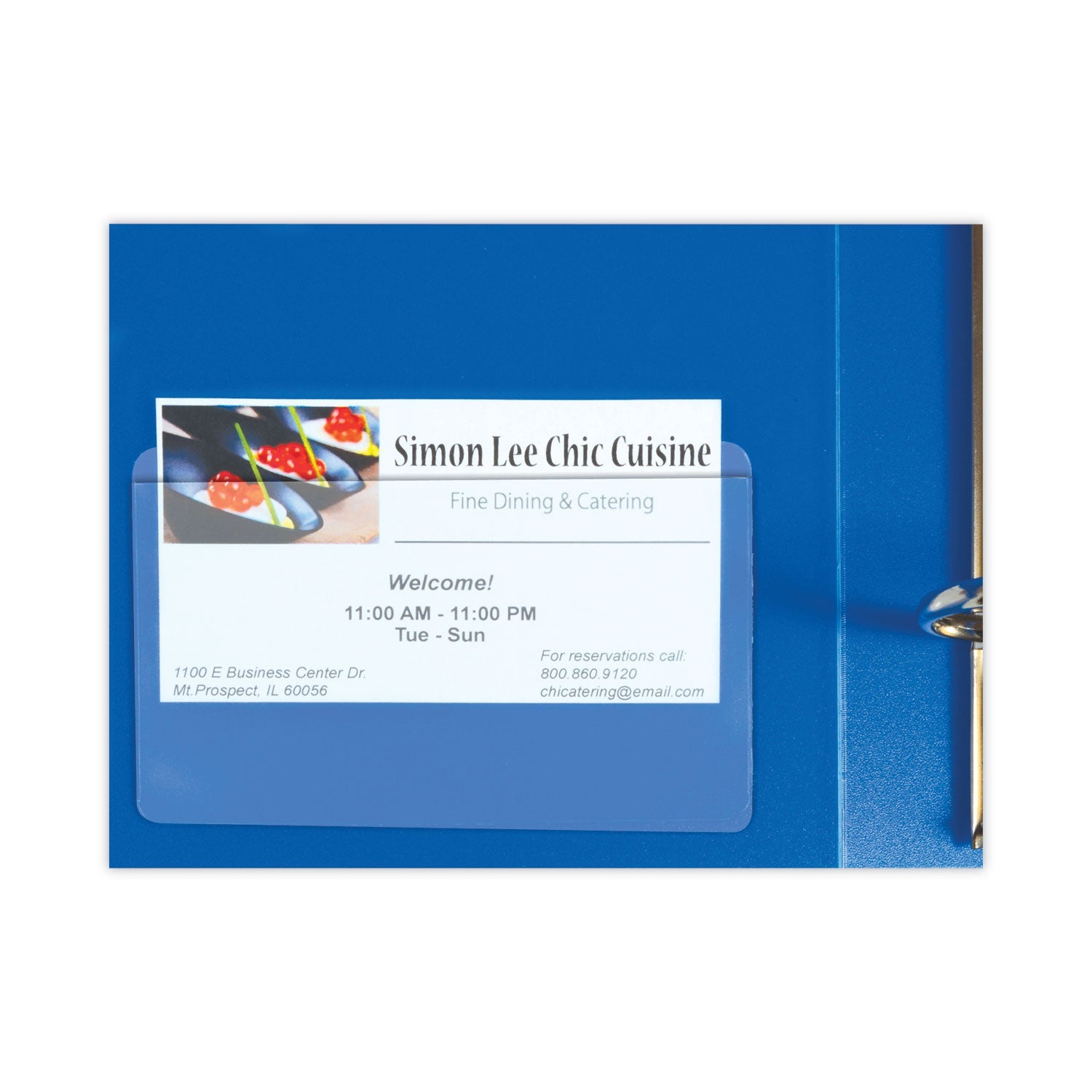 C-Line® Self-Adhesive Business Card Holders, Top Load, 2 x 3.5, Clear, 10/Pack