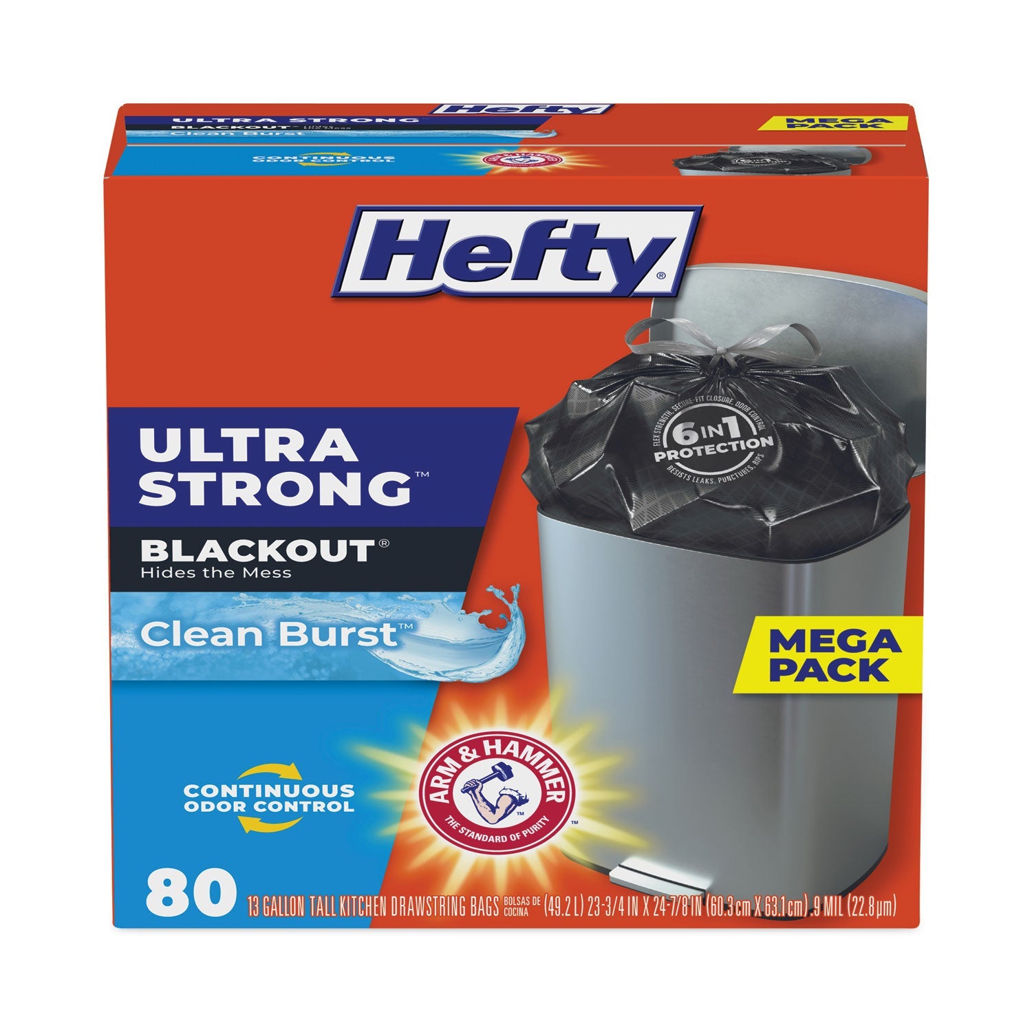 Hefty Ultra Strong BlackOut Kitchen Drawstring Bags