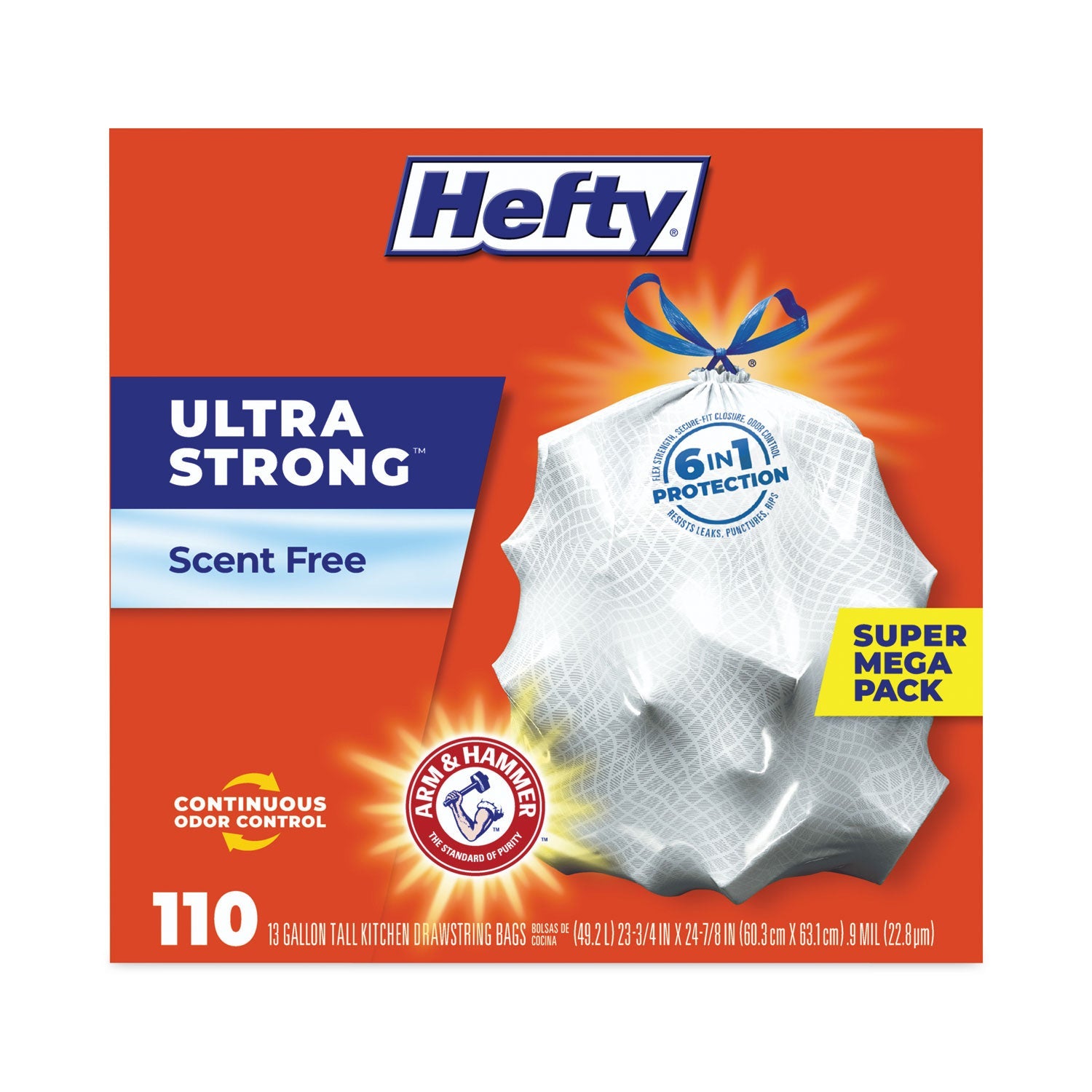 Ultra Strong Tall Kitchen Trash Bags | 13 gal