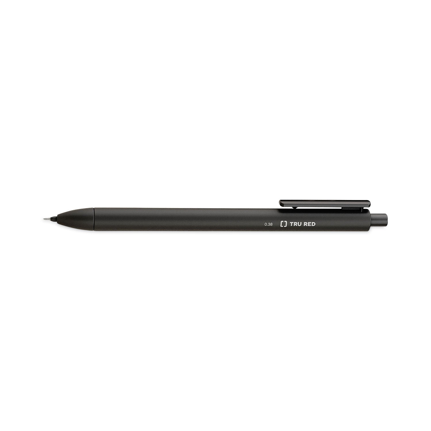 TRU RED™ Quick Dry Gel Pen, Retractable, Extra-Fine 0.38 Mm, Black Ink, Black Barrel, 5/pack