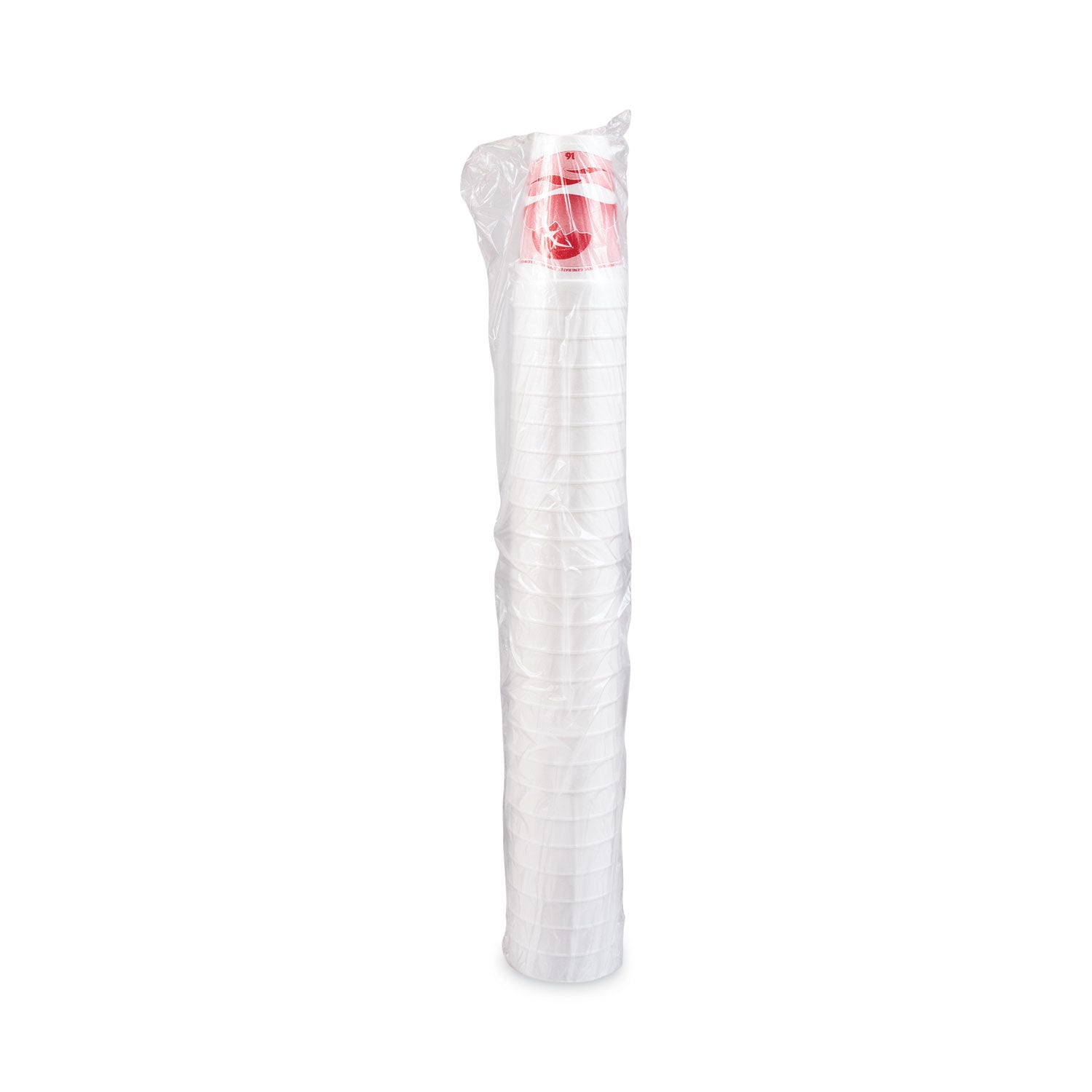 Dart® Horizon Hot/Cold Foam Drinking Cups, 16 oz, White/Cranberry, 25/Bag, 40 Bags/Carton