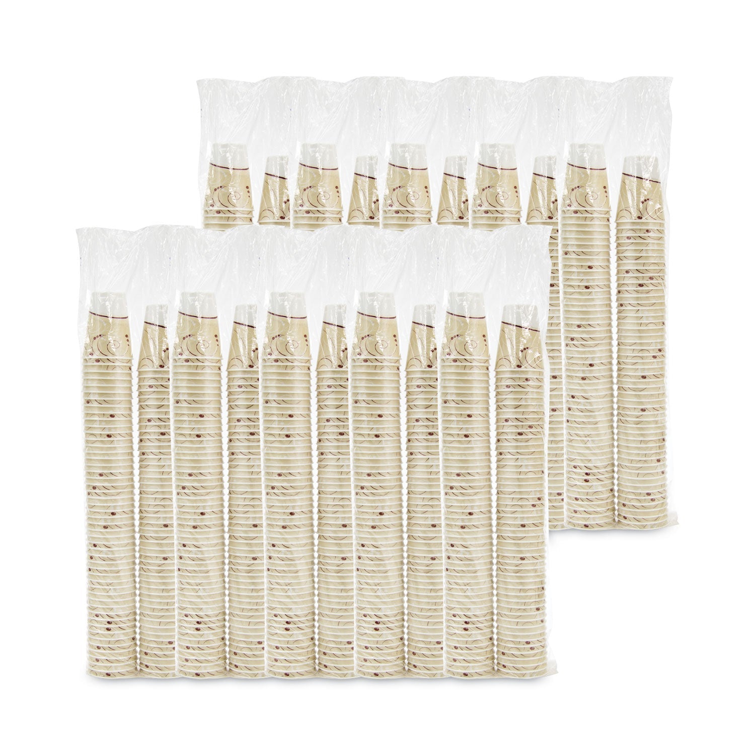 Dart® Trophy Plus Dual Temperature Insulated Cups in Symphony Design, 12 oz, Foam, Beige, 1,000/Carton