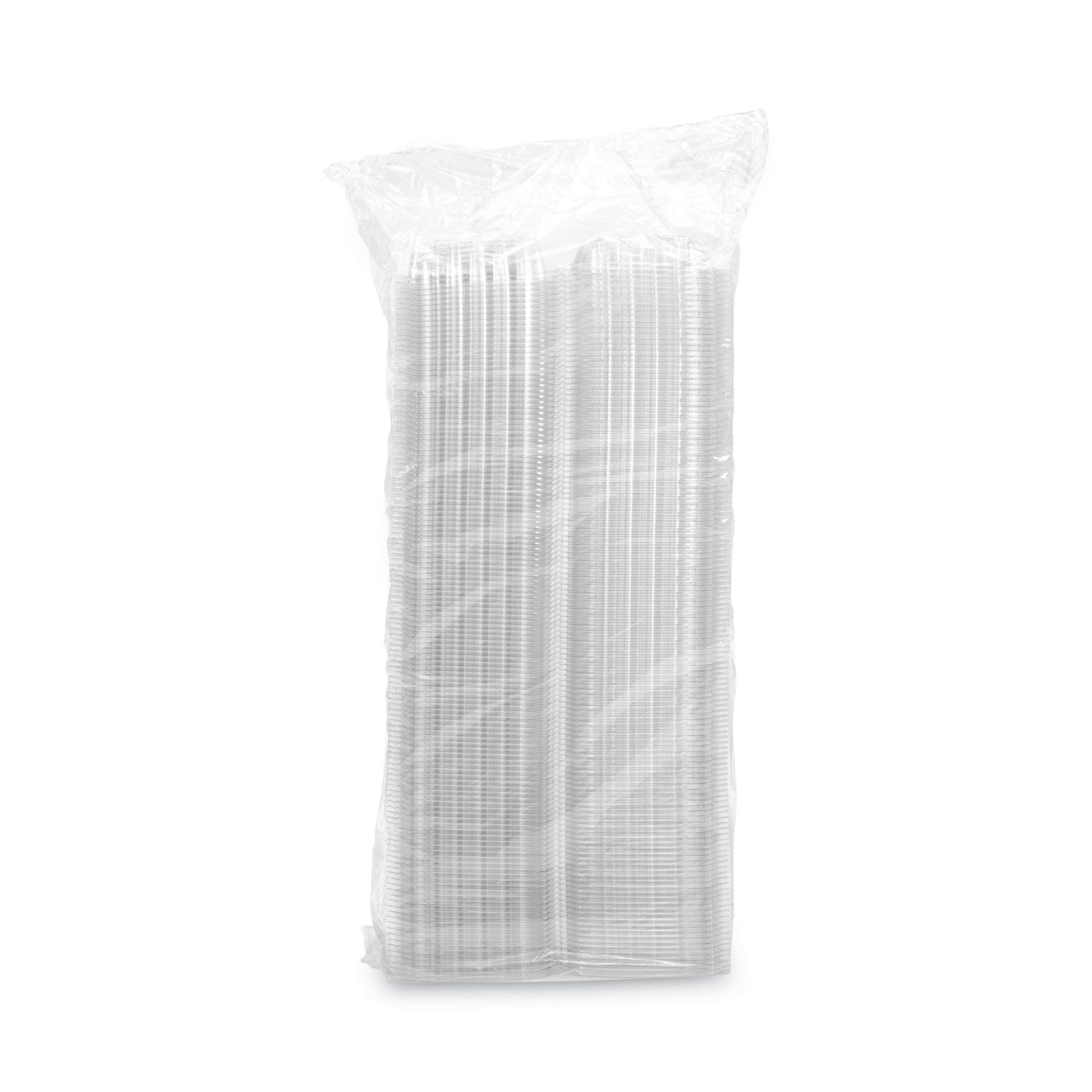 Dart® ClearSeal Hinged-Lid Plastic Containers, Sandwich Container, 13.8 oz, 5.4 x 5.3 x 2.6, Clear, Plastic, 500/Carton