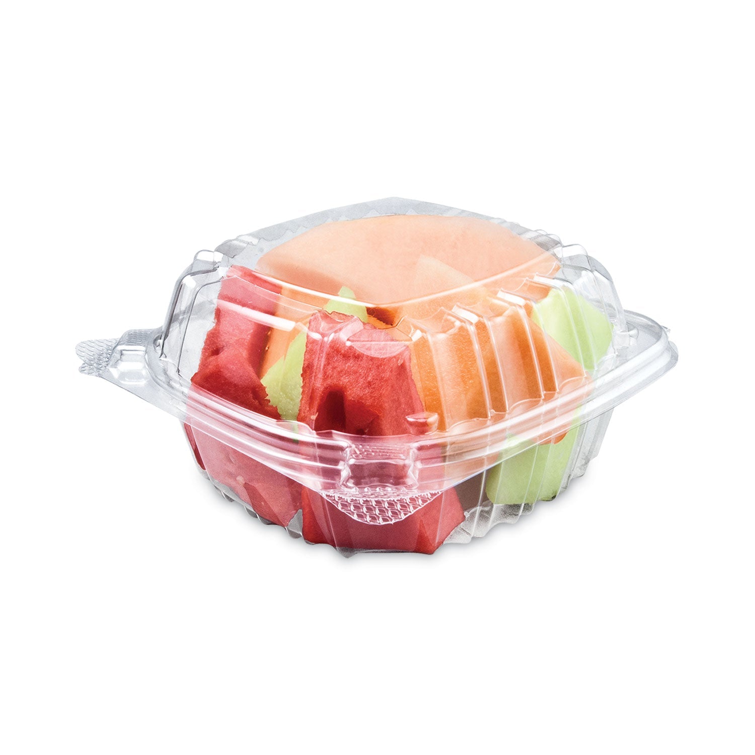 Dart® ClearSeal Hinged-Lid Plastic Containers, Sandwich Container, 13.8 oz, 5.4 x 5.3 x 2.6, Clear, Plastic, 500/Carton