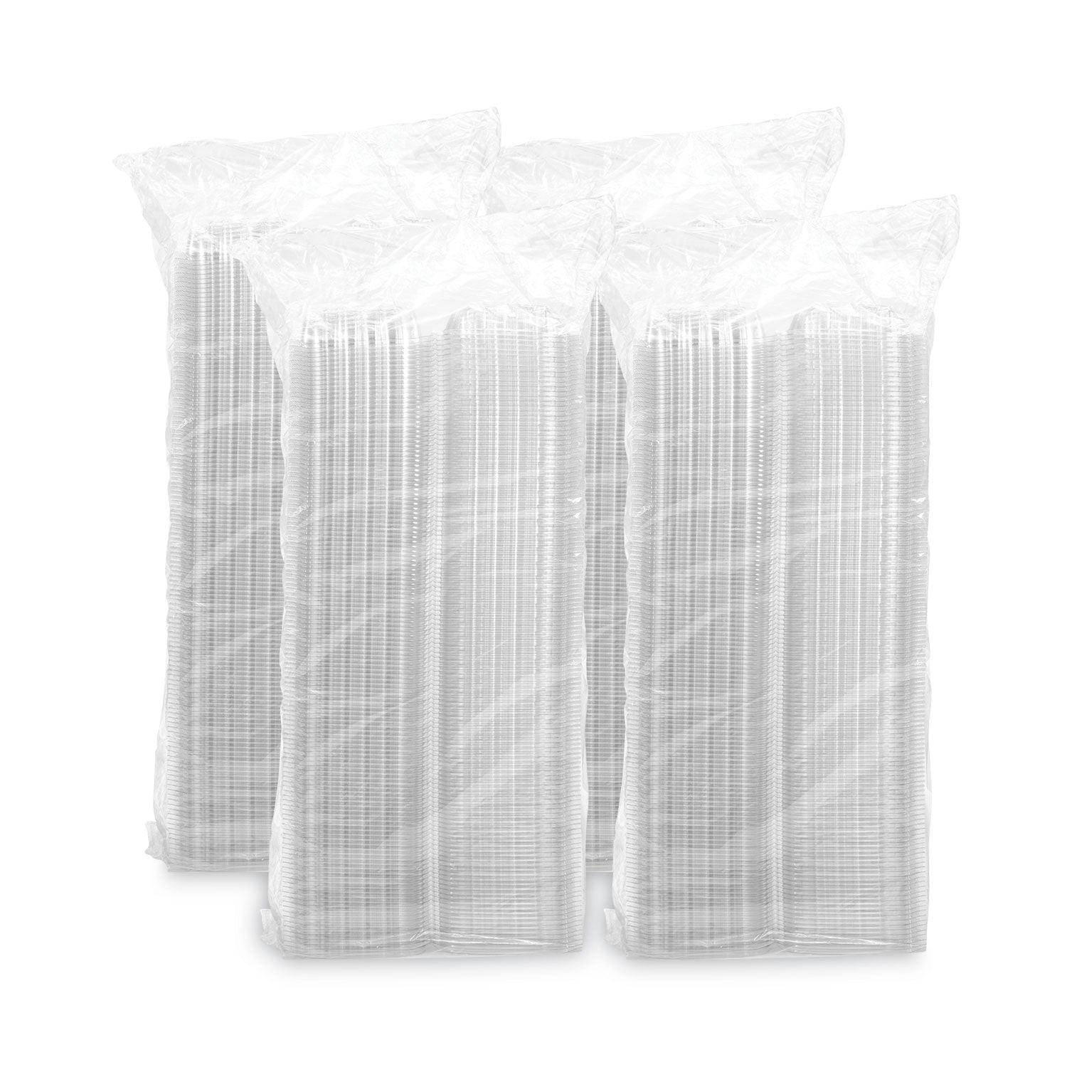 Dart® ClearSeal Hinged-Lid Plastic Containers, Sandwich Container, 13.8 oz, 5.4 x 5.3 x 2.6, Clear, Plastic, 500/Carton