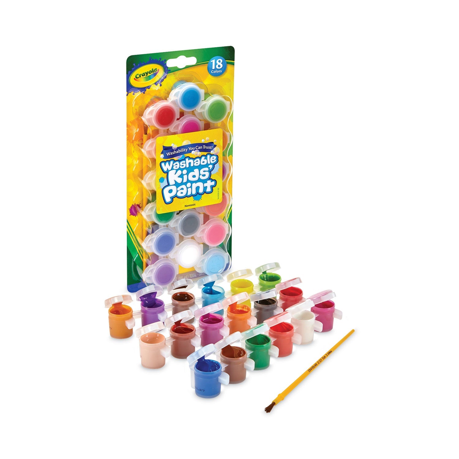 Crayola® Washable Paint, 18 Assorted Colors, Interconnected 3 Oz Cups