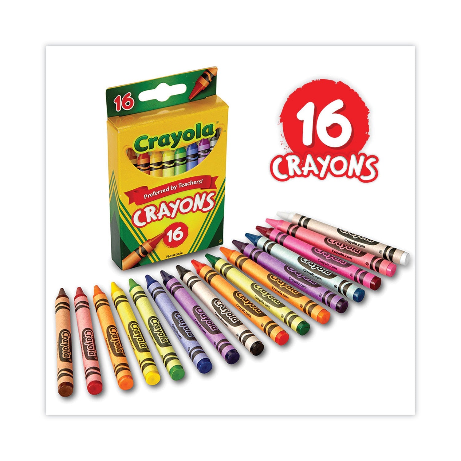 Crayola® Classic Color Crayons, Peggable Retail Pack, 16 Colors/pack