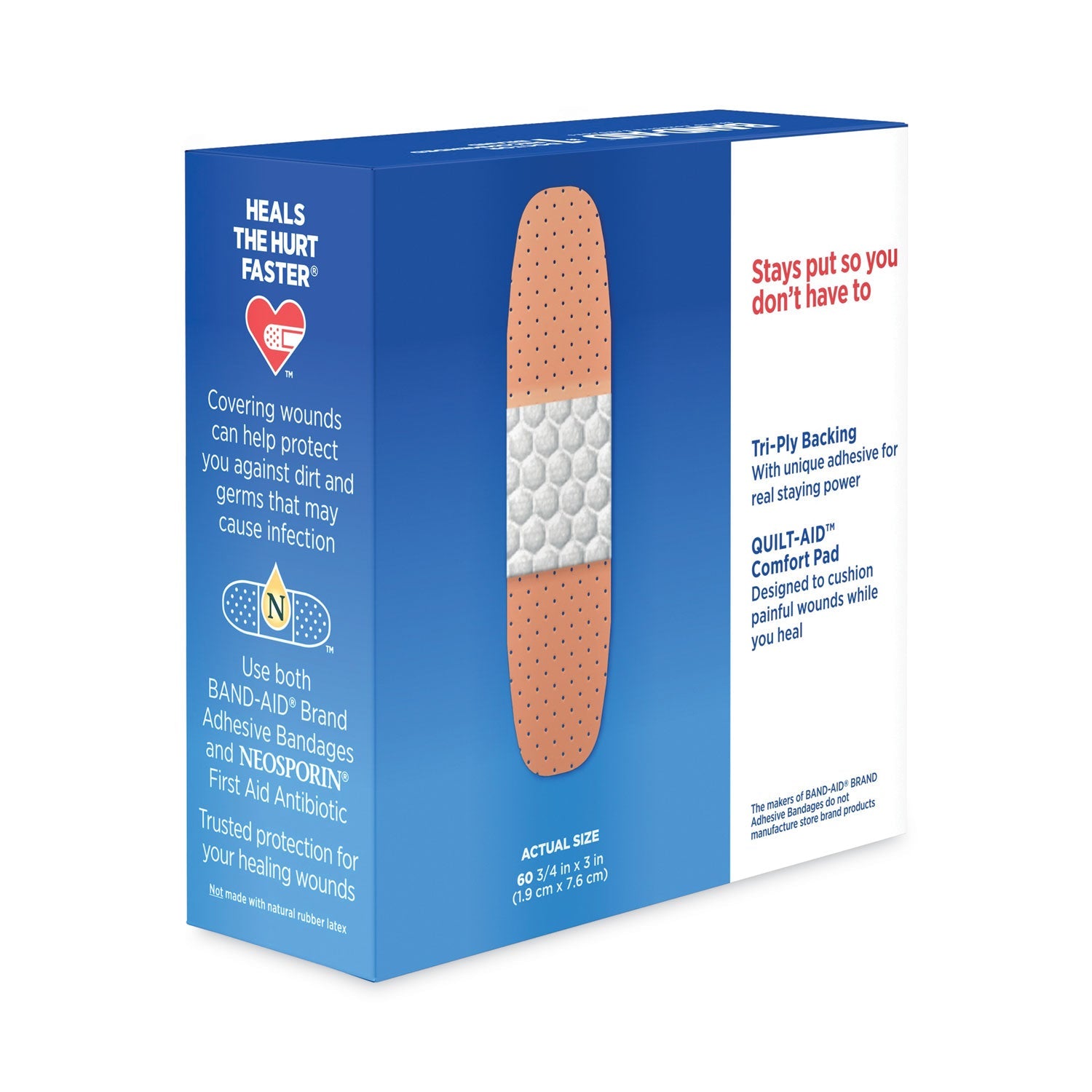 BAND-AID® Plastic Adhesive Bandages, 0.75 X 3, 60/box