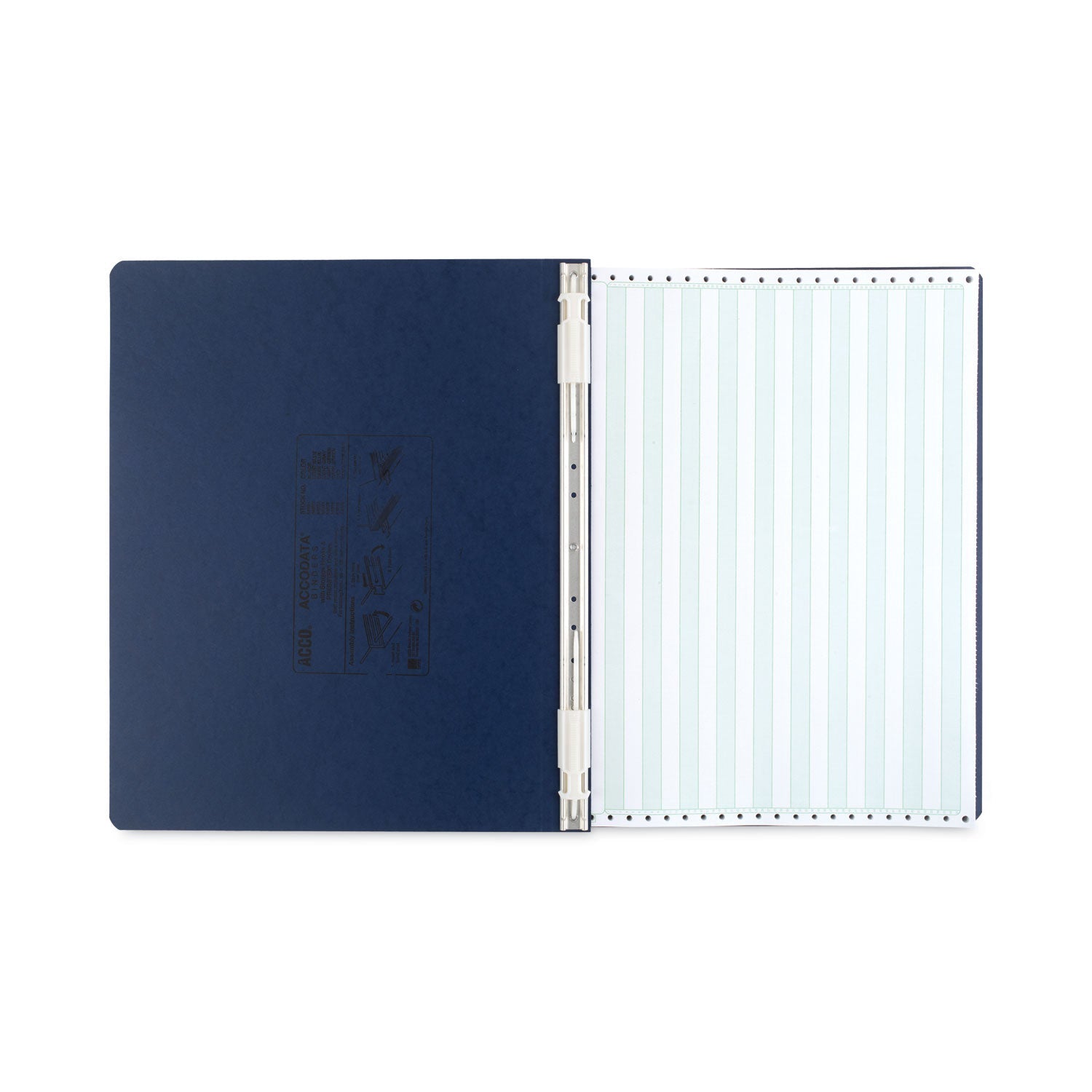 ACCO Presstex Covers With Storage Hooks, 2 Posts, 6" Capacity, 14.88 X 11, Dark Blue