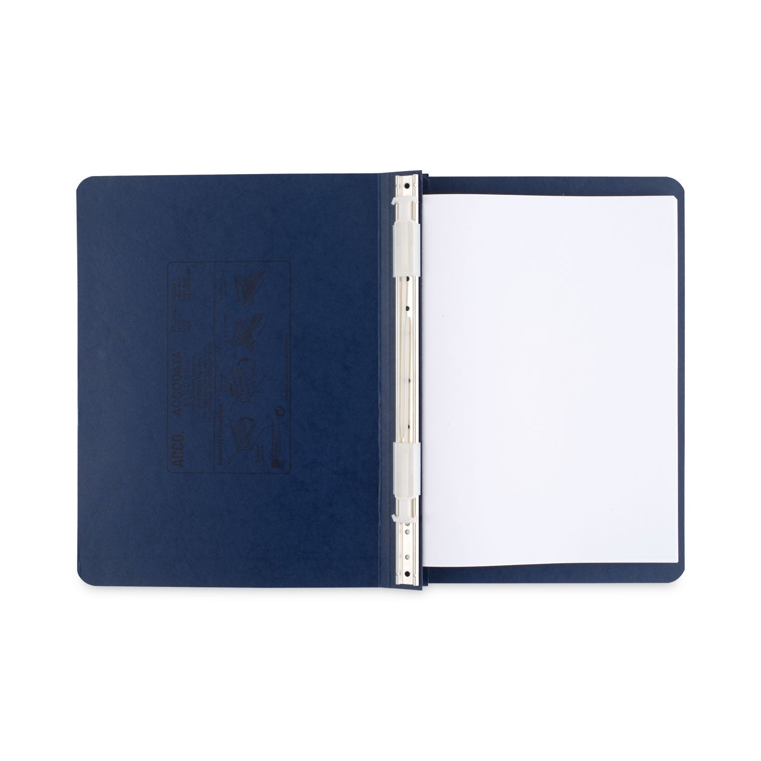 ACCO Presstex Covers With Storage Hooks, 2 Posts, 6" Capacity, 12 X 8.5, Dark Blue