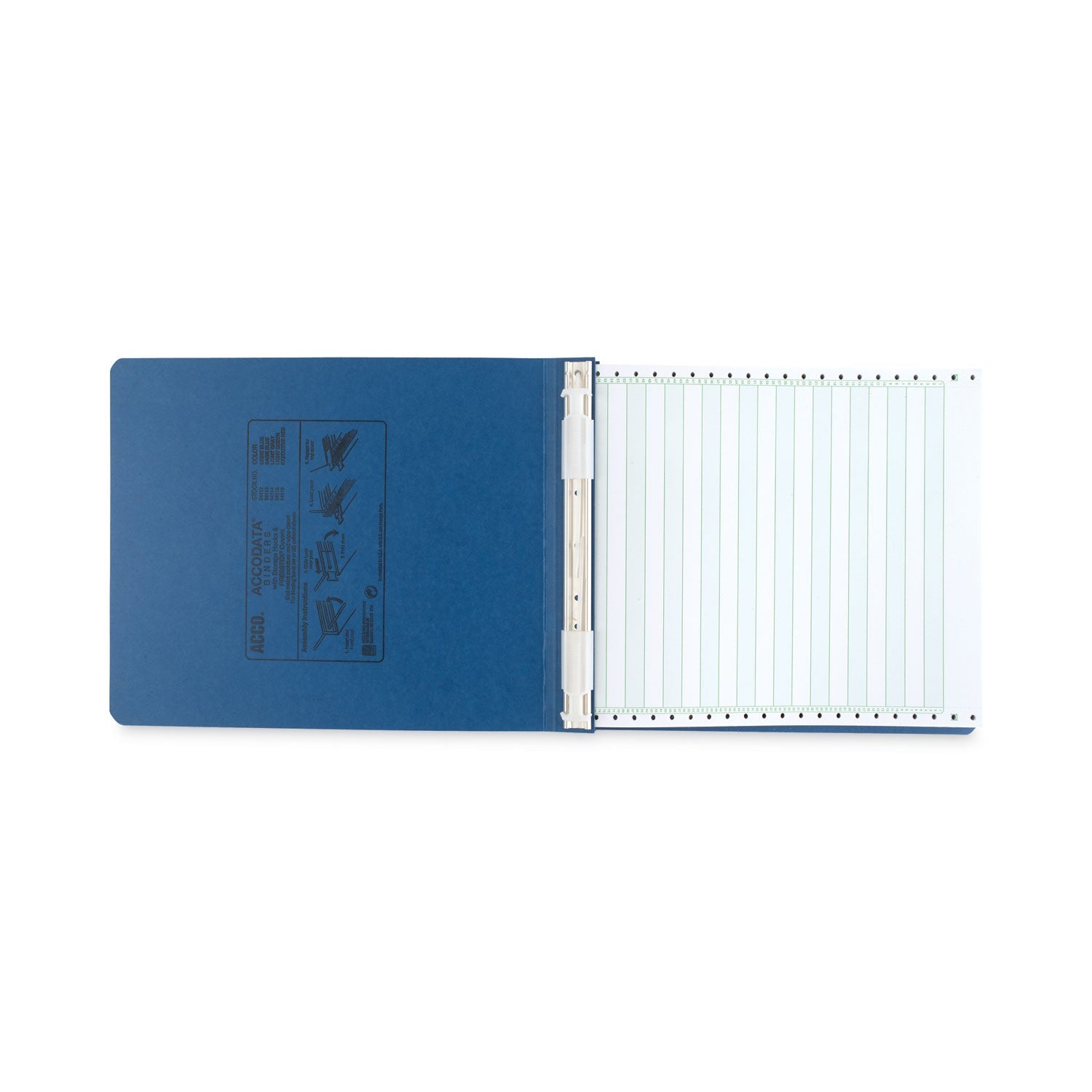 ACCO Presstex Covers With Storage Hooks, 2 Posts, 6" Capacity, 9.5 X 11, Light Blue