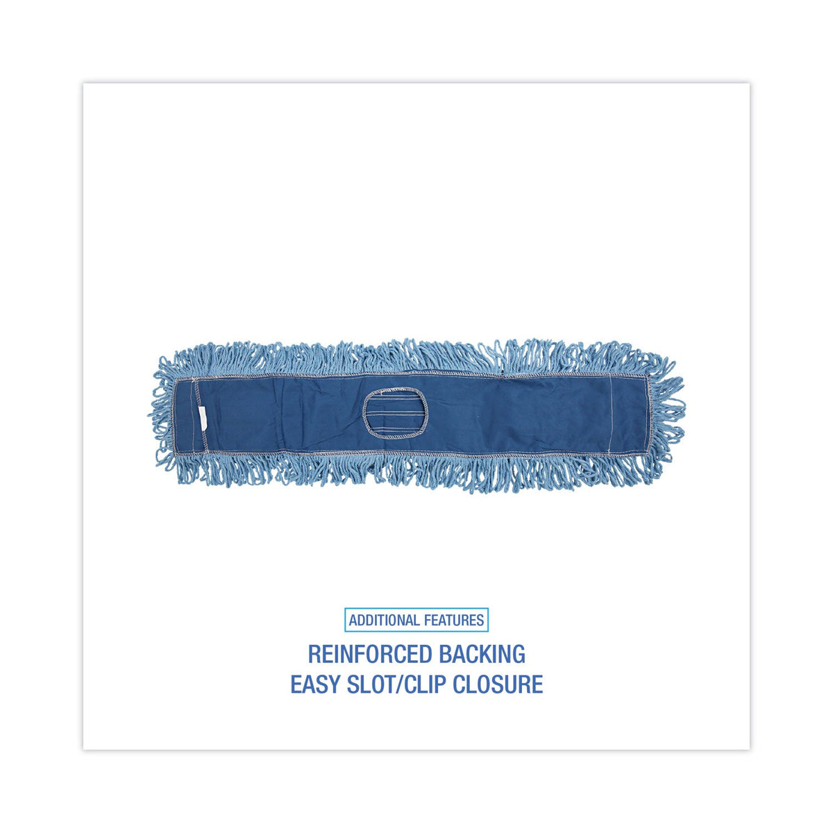 Boardwalk® Dust Mop Head, Cotton/synthetic Blend, 36 X 5, Looped-End, Blue