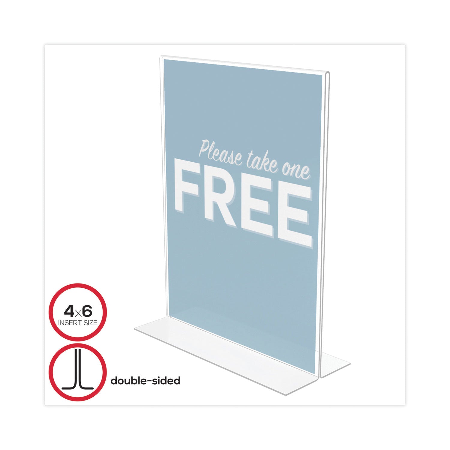 deflecto® Classic Image Double-Sided Sign Holder, 8.5 x 11 Insert, Clear