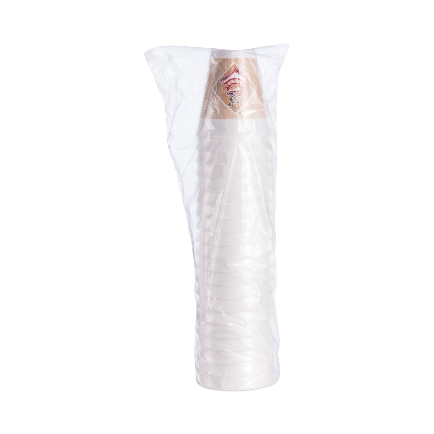 Dart® Cafe G Foam Hot/cold Cups, 12 Oz, Brown/red/white, 20/pack