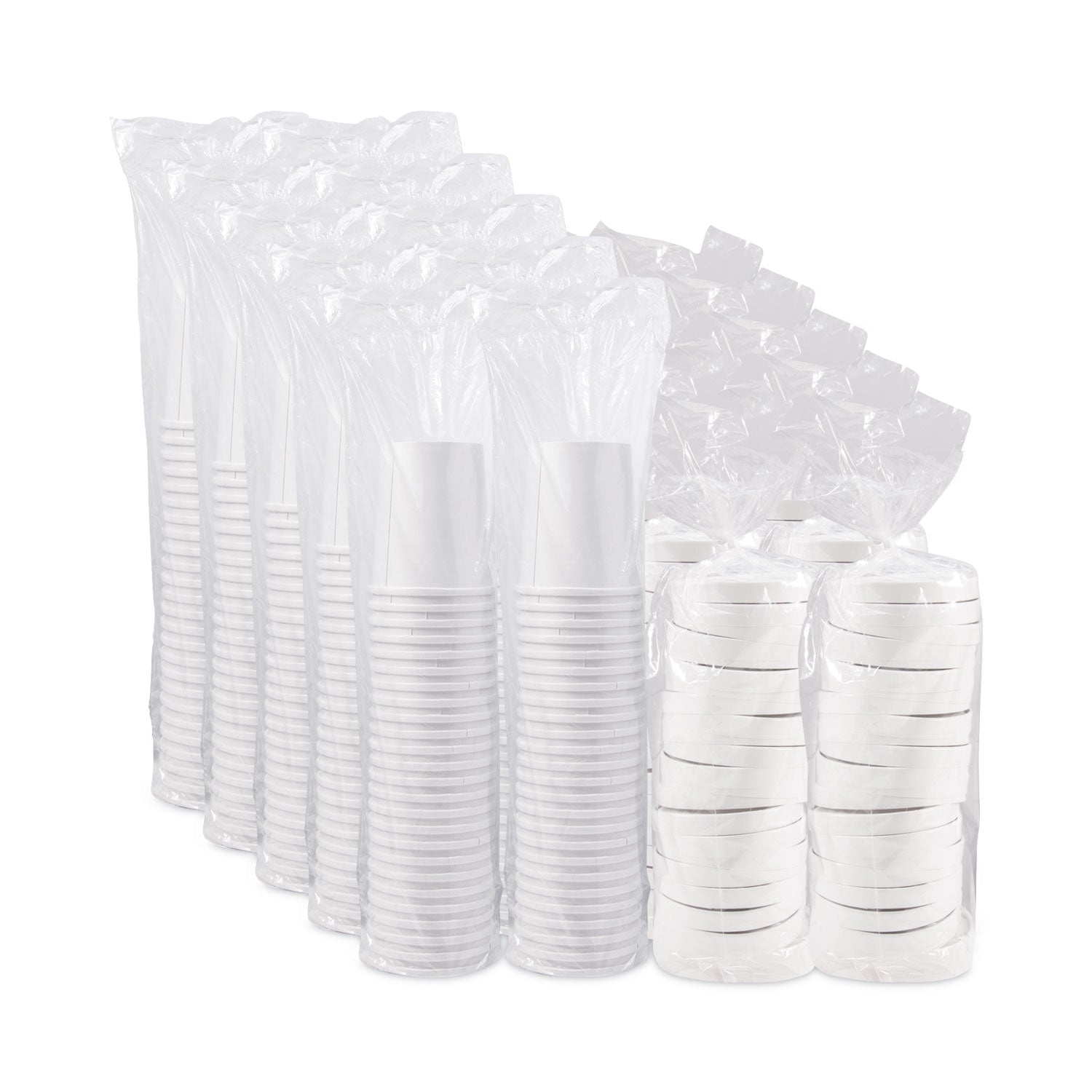 SOLO® Flexstyle Double Poly Food Combo Packs, 32 oz, White, Paper, 25 Cups and 25 Lids/Pack, 10 Packs/Carton