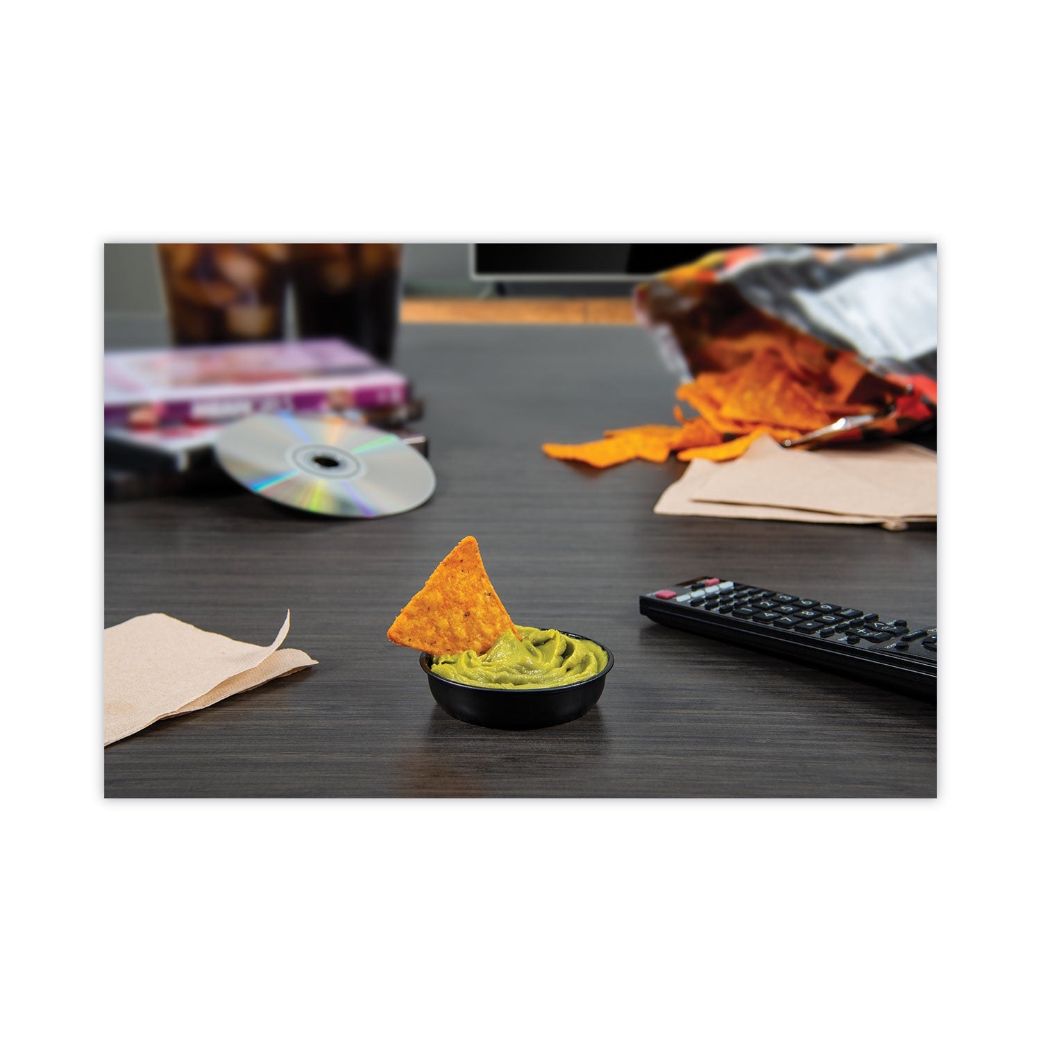 SOLO® Polystyrene Portion Cups, 2.5 oz, Plastic, Black, 250/Bag, 10 Bags/Carton - Bloom Skins