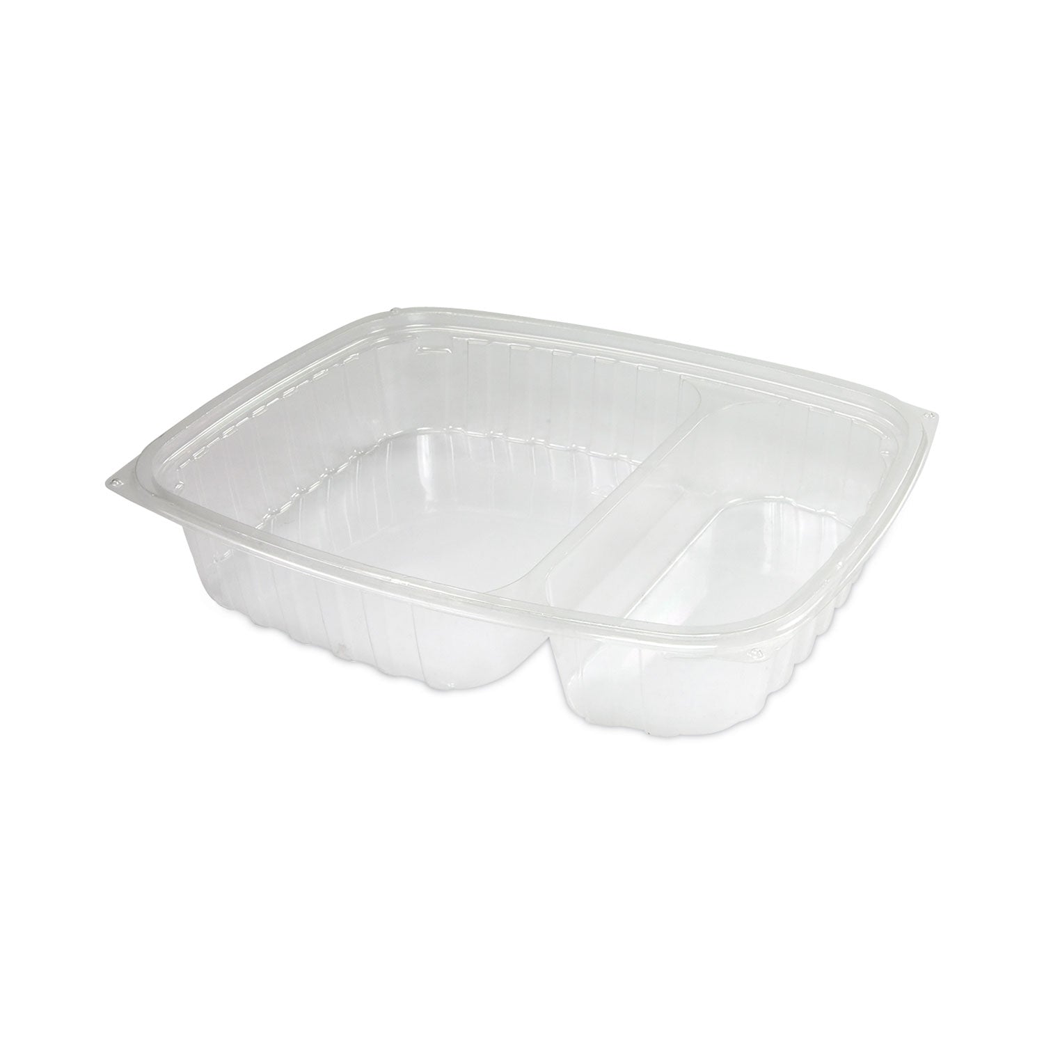 Dart® ClearPac Containers, 2 Compartments, 32.8 oz, 7.4 x 9 x 1.7, Clear, Plastic, 63/Pack, 4 Packs/Carton - Bloom Skins