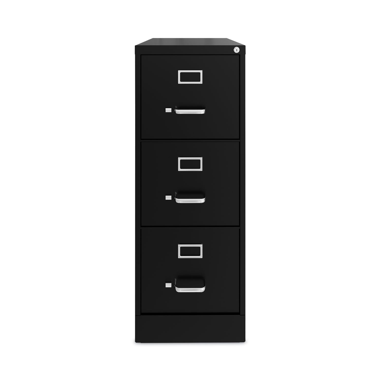 Alera® Three-Drawer Economy Vertical File, Letter-Size File Drawers, 15" x 22" x 40.19", Black
