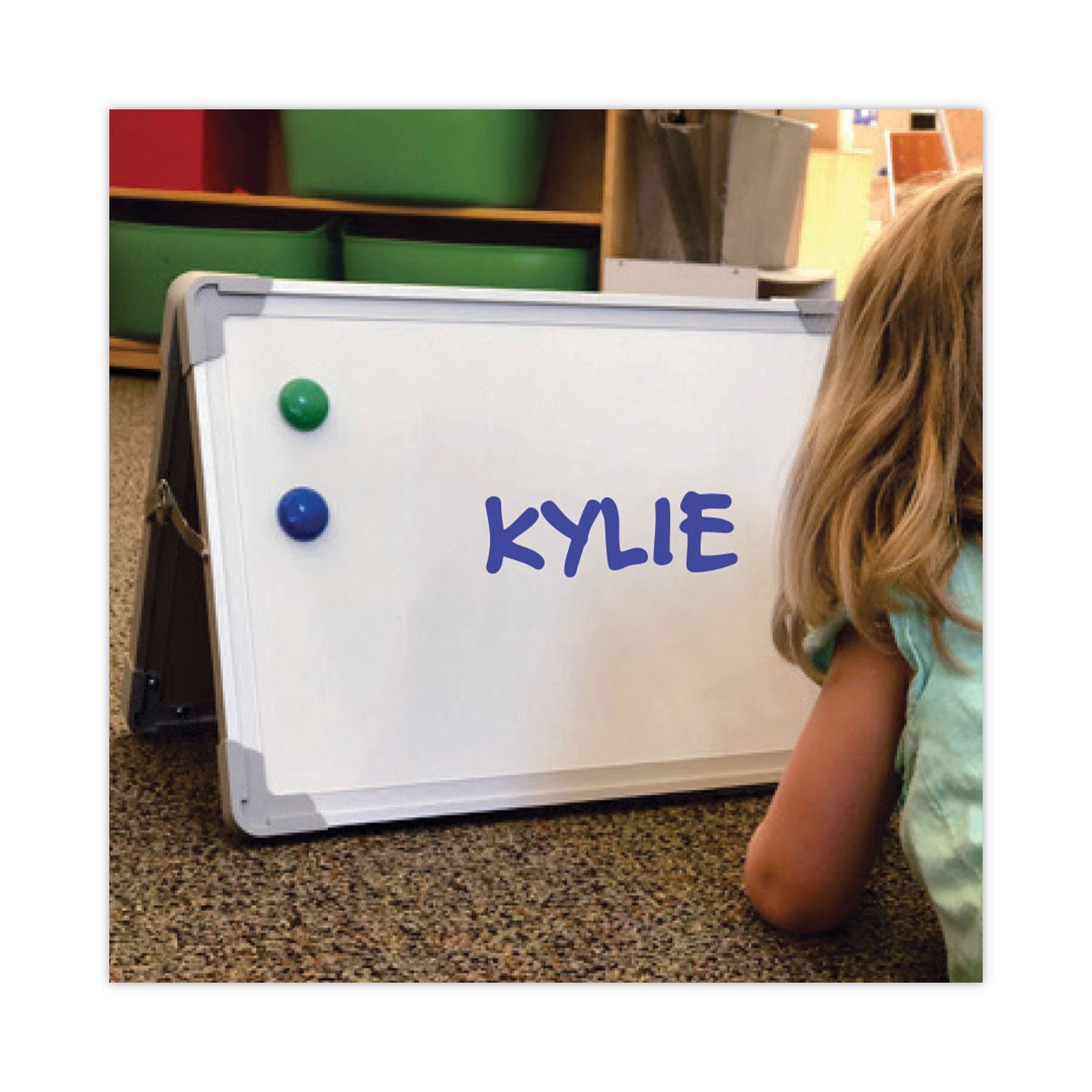 Flipside Dual-Sided Desktop Dry Erase Board, 18" x 12", White Surface, Satin Aluminum Frame