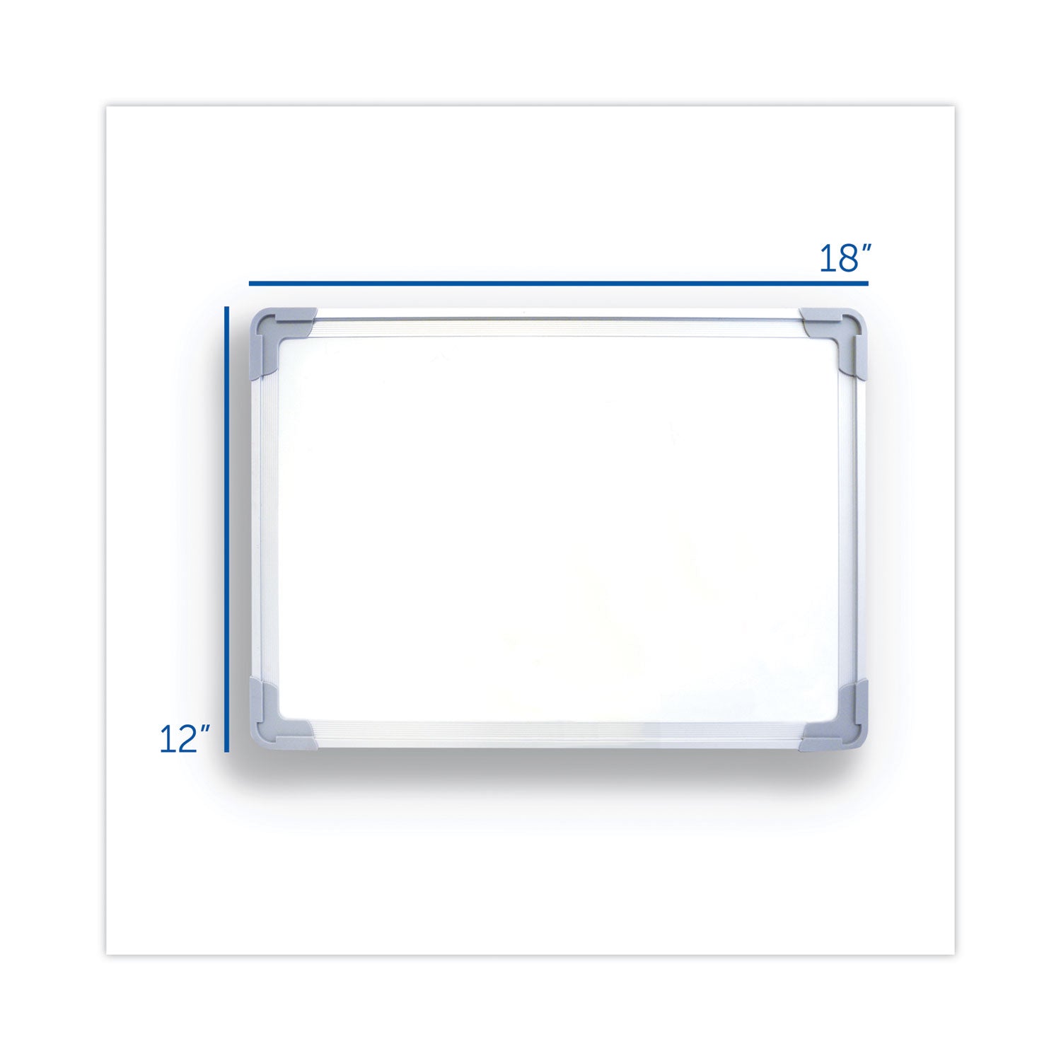 Flipside Dual-Sided Desktop Dry Erase Board, 18" x 12", White Surface, Satin Aluminum Frame