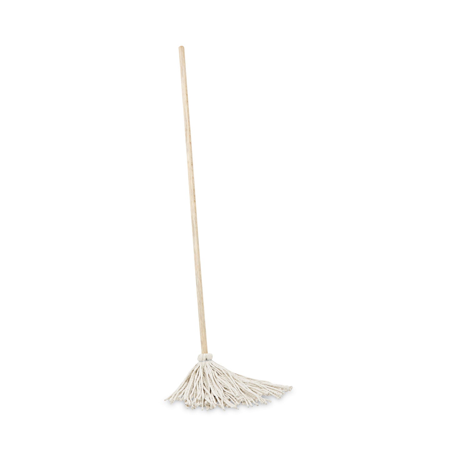 Boardwalk® Handle/Deck Mops, #12 White Cotton Head, 48" Natural Wood Handle, 6/Pack