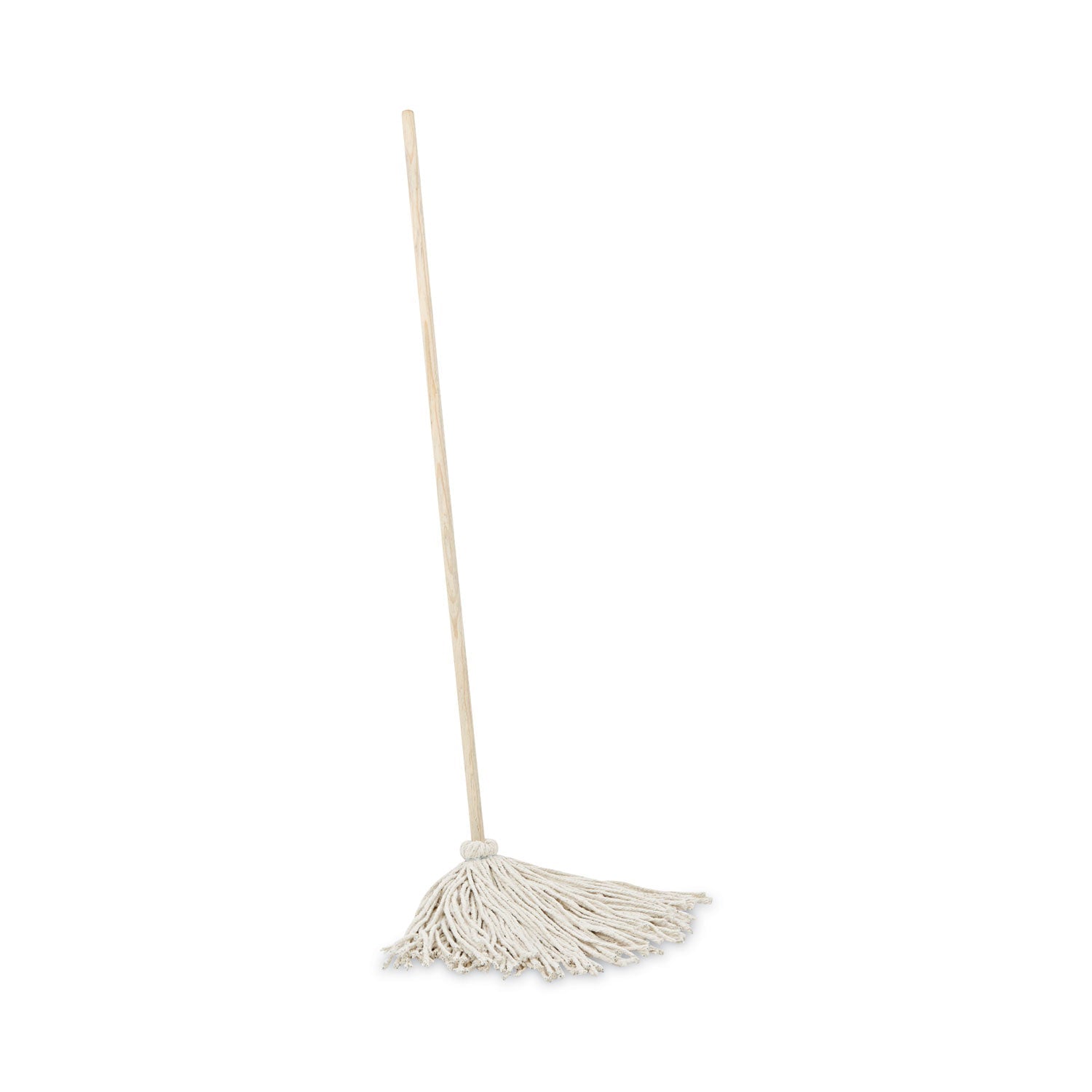 Boardwalk® Handle/Deck Mops, #16 White Cotton Head, 48" Natural Wood Handle