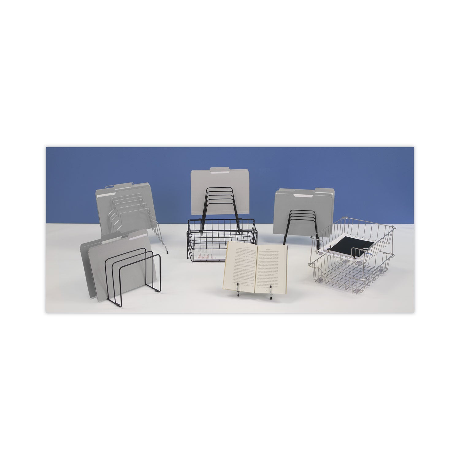 Fellowes® Wire Desktop Organizer, 11 Sections, Letter To Legal Size Files, 9" X 11.38" X 8", Silver