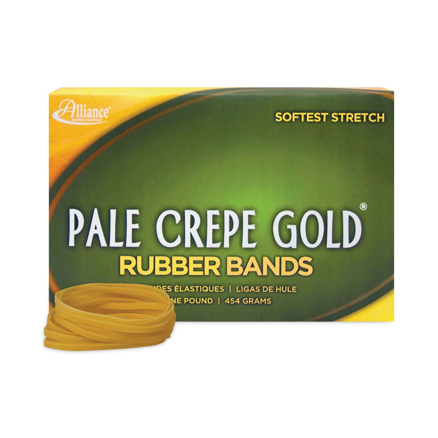 Pale Crepe Gold Rubber Bands | Size 32 | 1 Lb Box