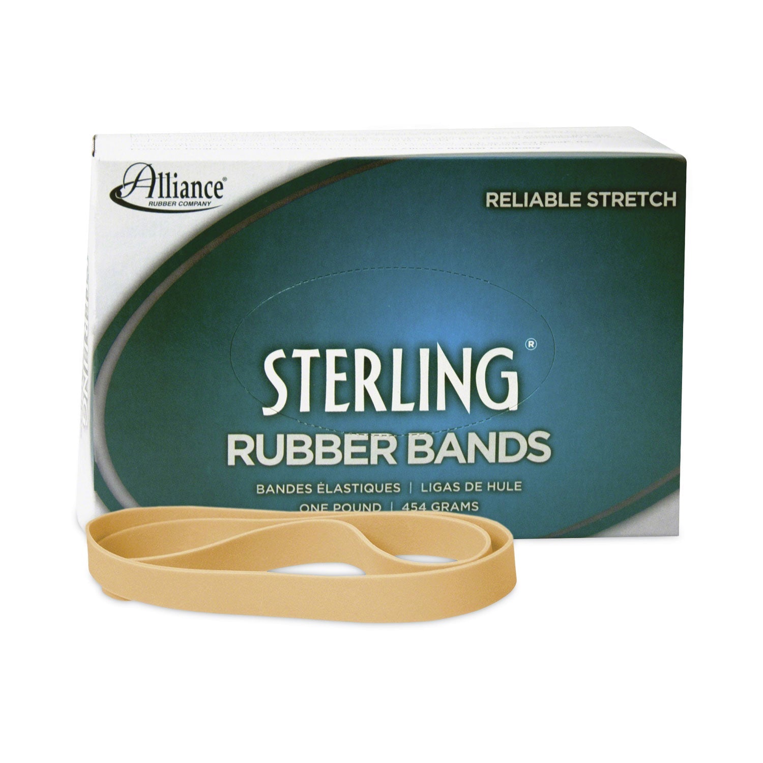Alliance® Sterling Rubber Bands, Size 105, 0.05" Gauge, Crepe, 1 Lb Box, 70/box