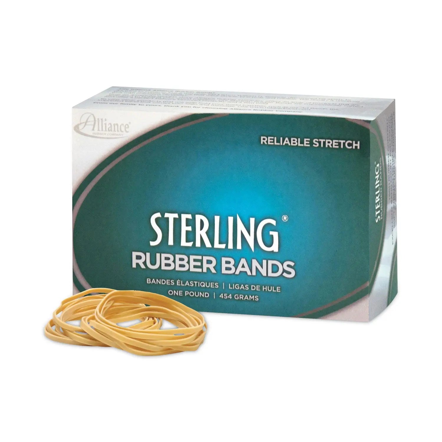 Alliance® Sterling Rubber Bands, Size 16, 0.03" Gauge, Crepe, 1 Lb Box, 2,300/box